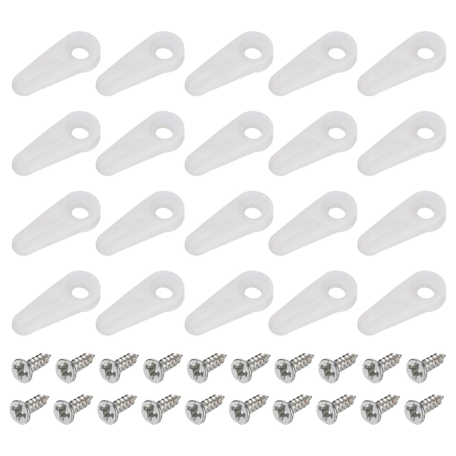 Unique Bargains 30pcs Picture Frame Turn Button 24x10mm for Hanging Pictures Photos Drawing Crafts Plastic with 30pcs Screws Hardware Backing Clips White