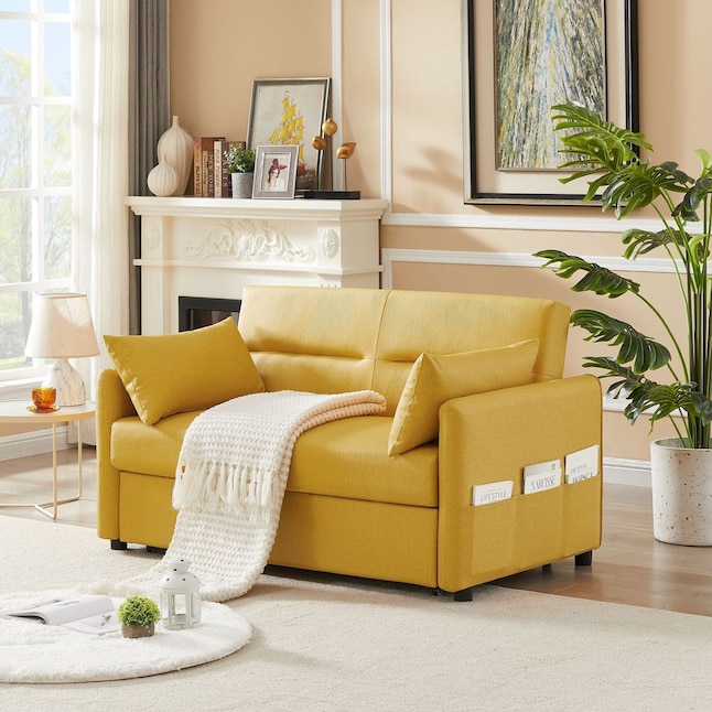 Jasmoder Modern Yellow Faux Leather Sofa W1128s00021