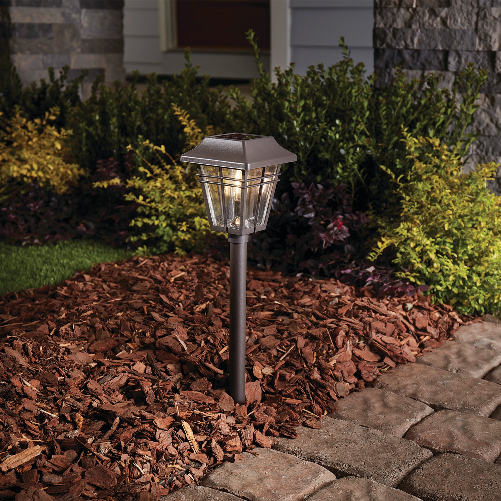 Harbor Breeze Square Path 15-Lumen Bronze Solar LED Outdoor Path Light ...