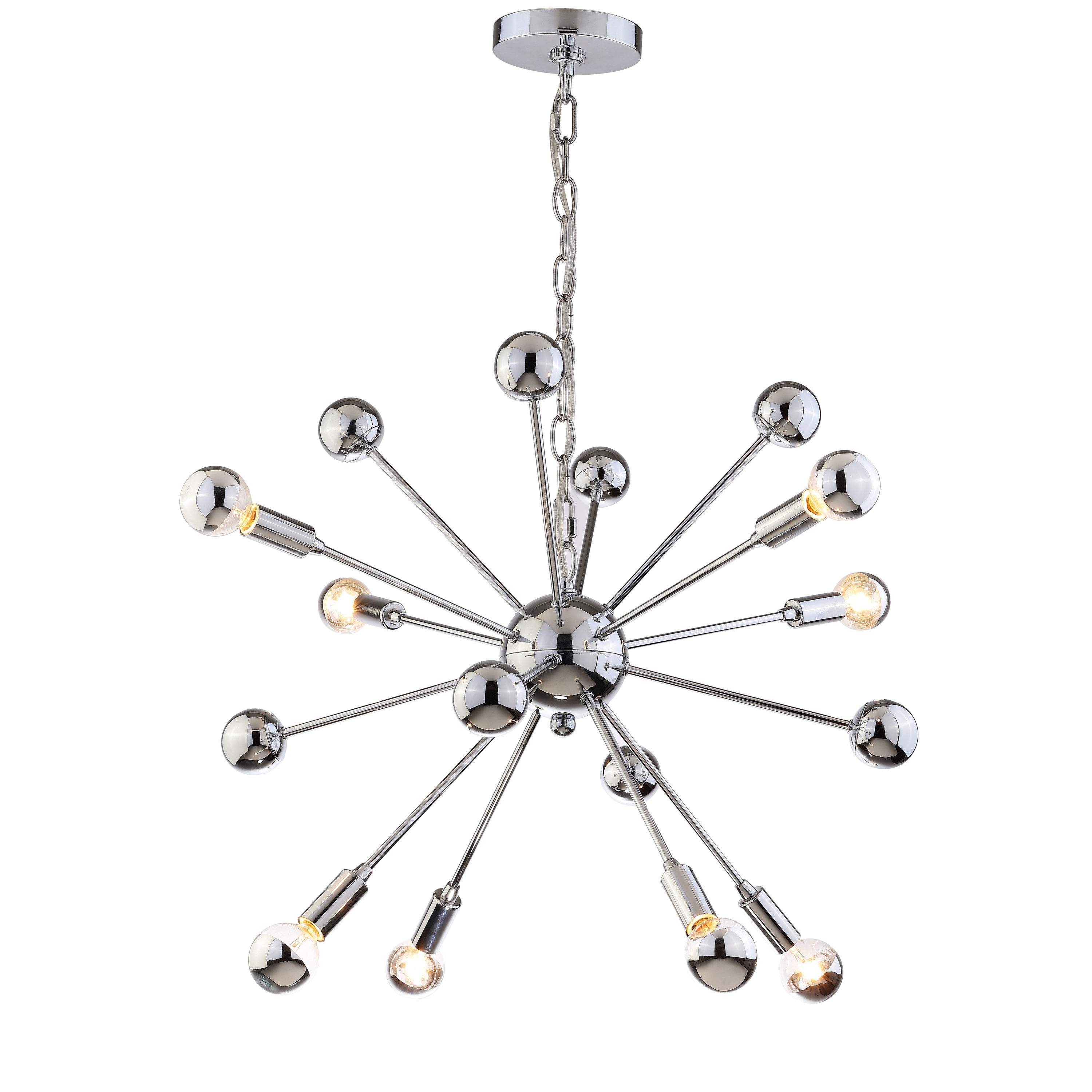 22.5" Chrome Metal Sputnik-Style LED Chandelier