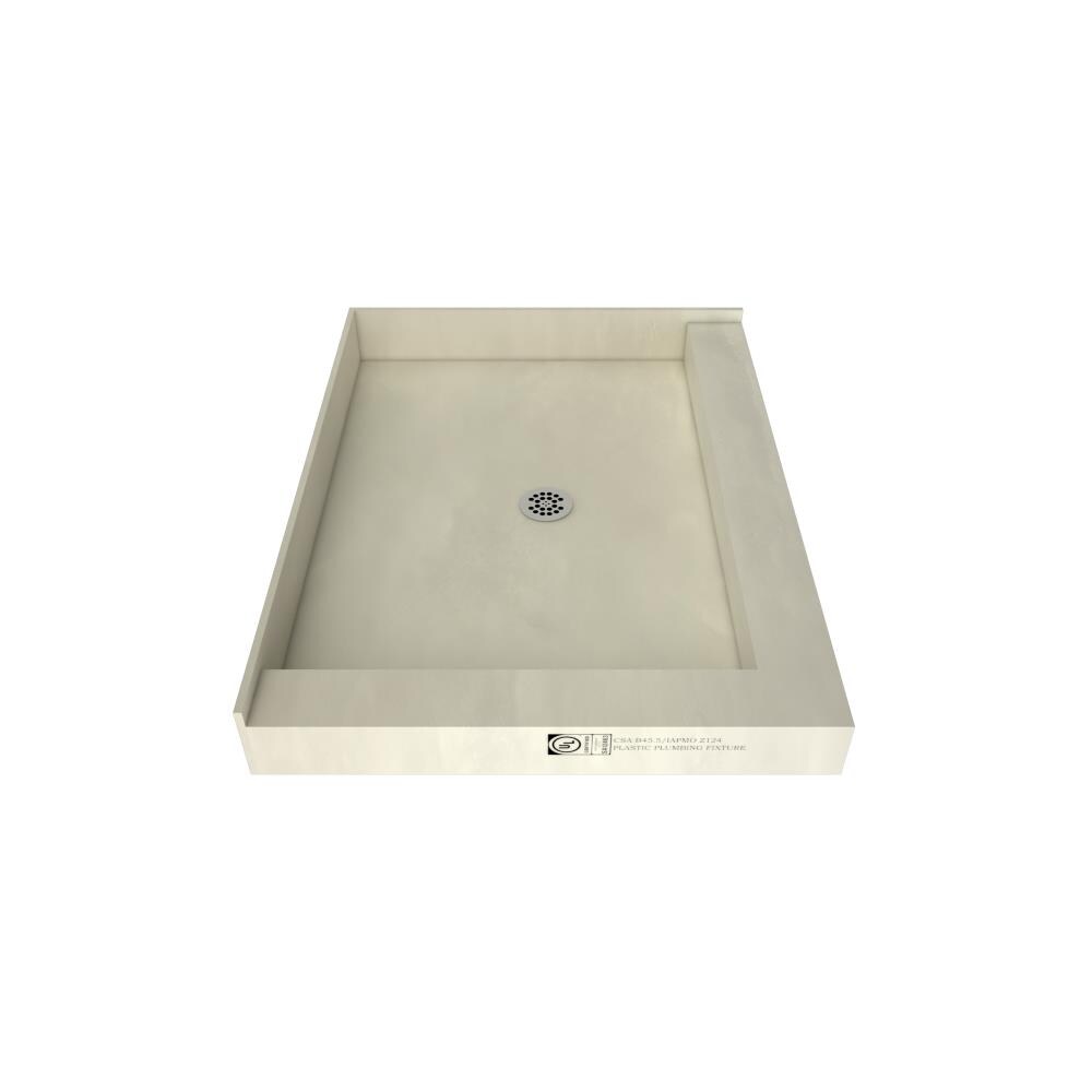 Tile Redi 4837CDR-PVC 48-in W x 37-in L x 6.88-in H Made For Tile Double Threshold Shower Pan Base (Center Drain)