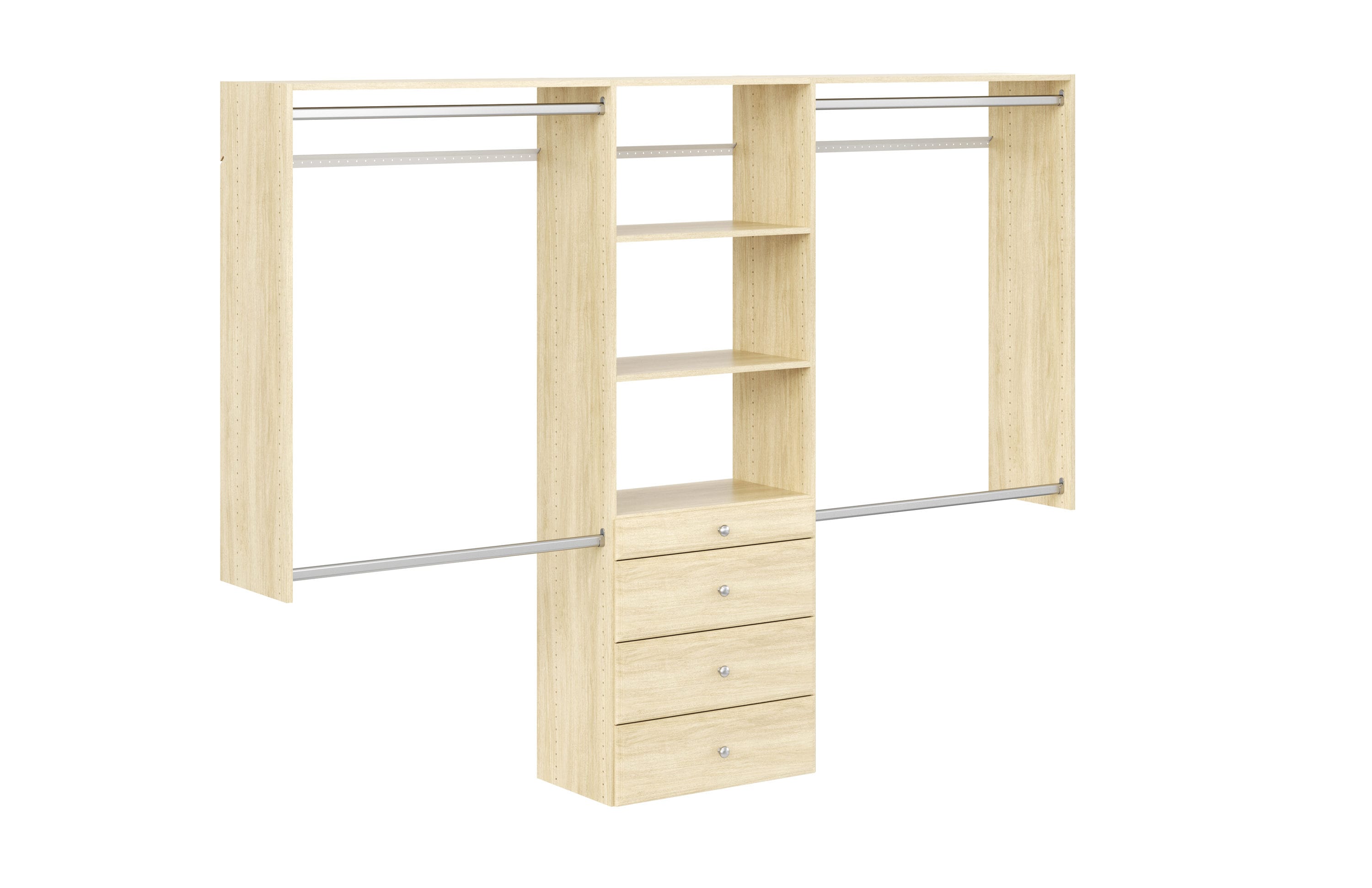 Easy Track 4-ft to 8-ft W x 6-ft H White Solid Shelving Wood Closet System