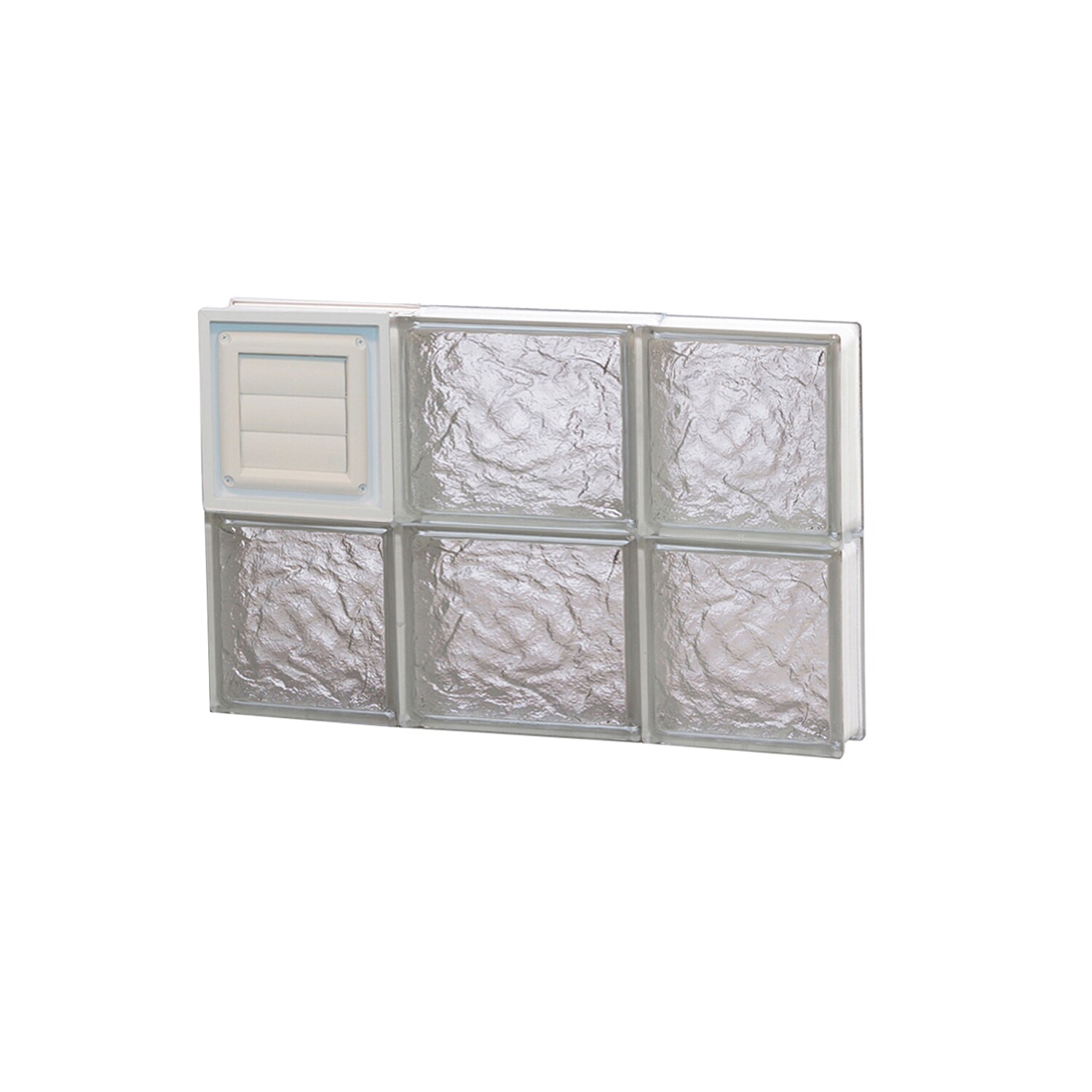 REDI2SET D2012IS Ice Glass 19-1/4-in x 11-1/2-in Frameless Replacement Dryer vent Glass Block Window