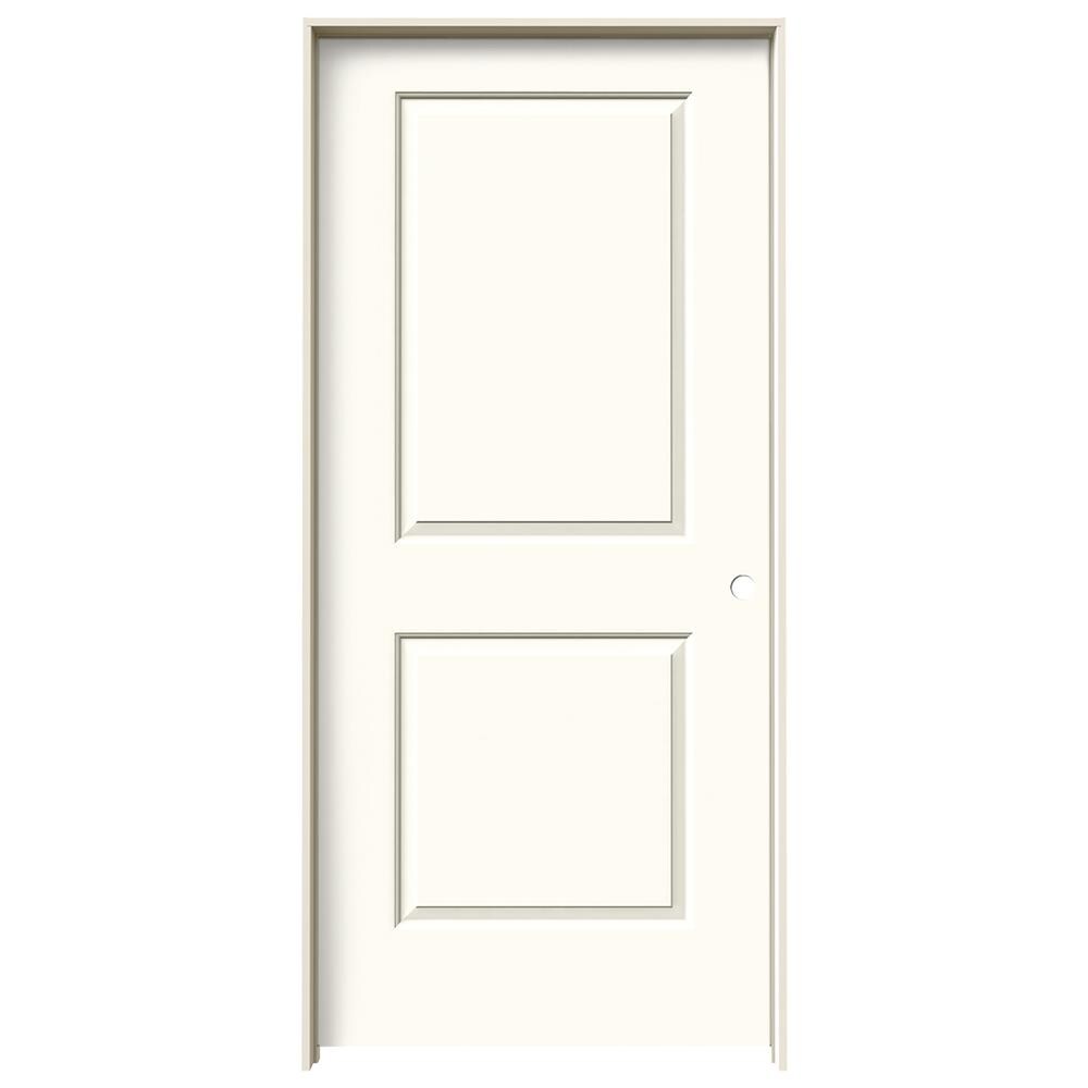 JELD-WEN 36-in x 80-in White Hollow Core 2-panel Square Left Hand Smooth Prefinished Molded Composite Flat Jamb Single Prehung Interior Door -  LOWOLJW136700311