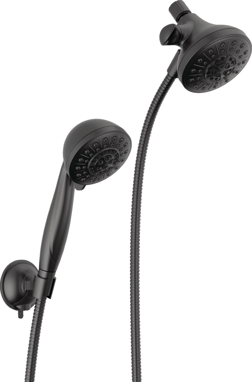 Delta 75596CBL Anywhere Mount 5.0 -Spray Matte Black 4.5-in Round Dual/Combo High Pressure Shower Head 1.75 GPM