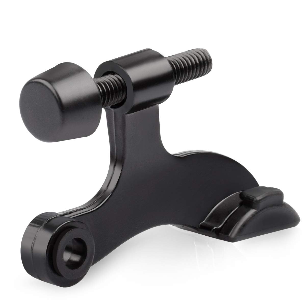 Misopily  8 Pack Hinge Pin Black Door Stopper Adjustable Deluxe Heavy Duty Door Stopper 2 1 2 x1 3 4 with Black Rubber Bumper Tips