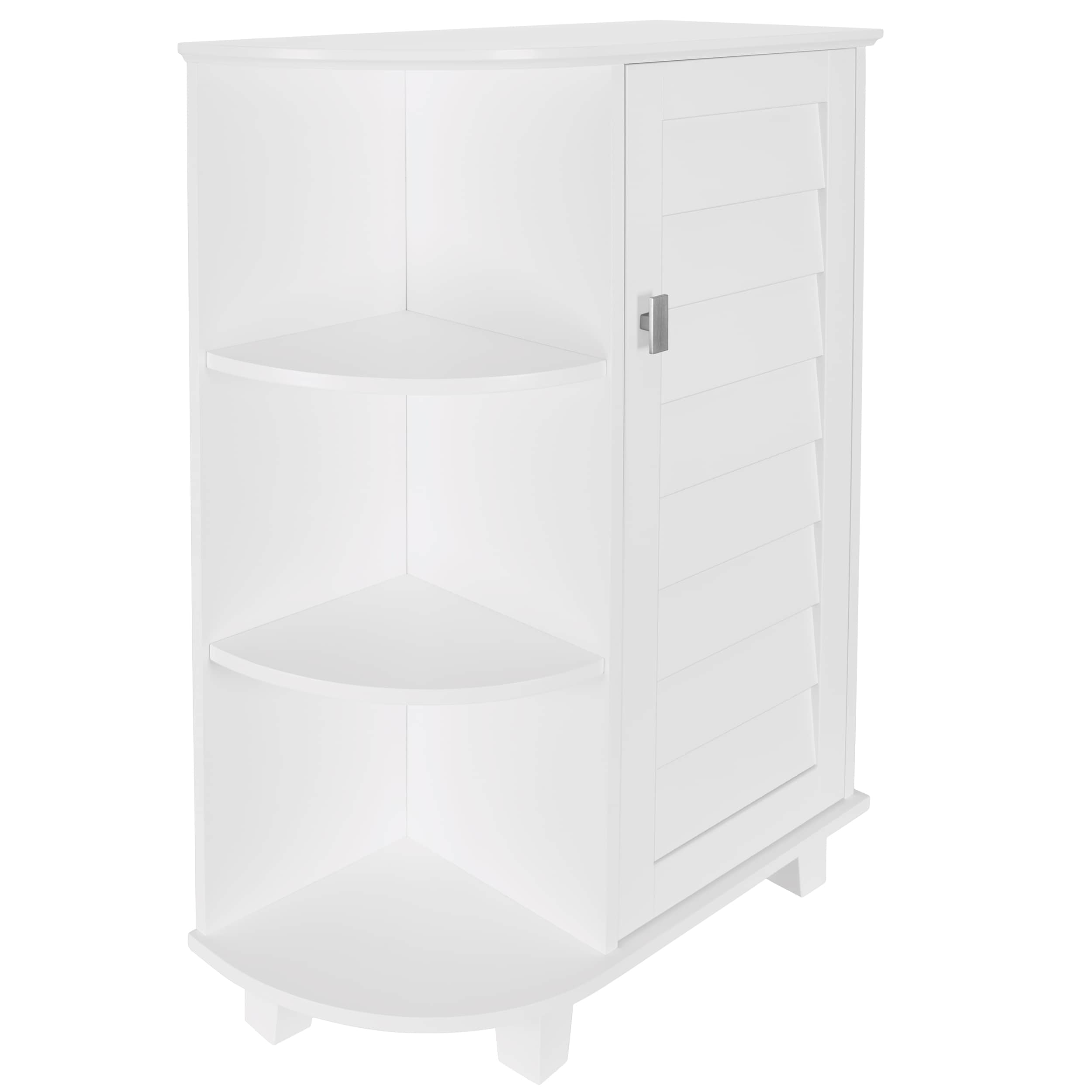 Brookfield Single Door Floor Cabinet with Side Shelves White - RiverRidge  Home