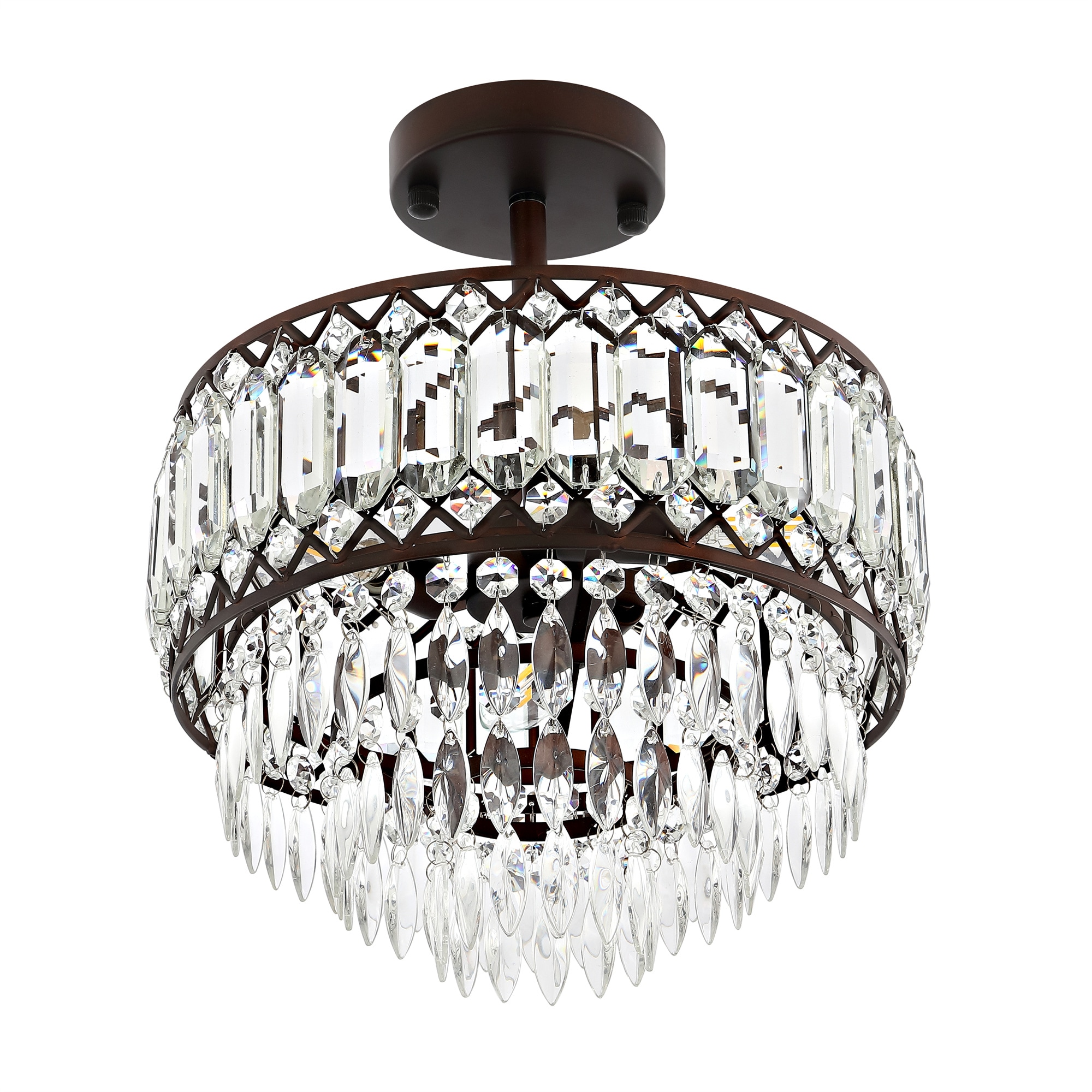 GETLEDEL FX-3511-BZ 1 -Light 11.6-in Oil rubbed Bronze Semi Flush Mount Light
