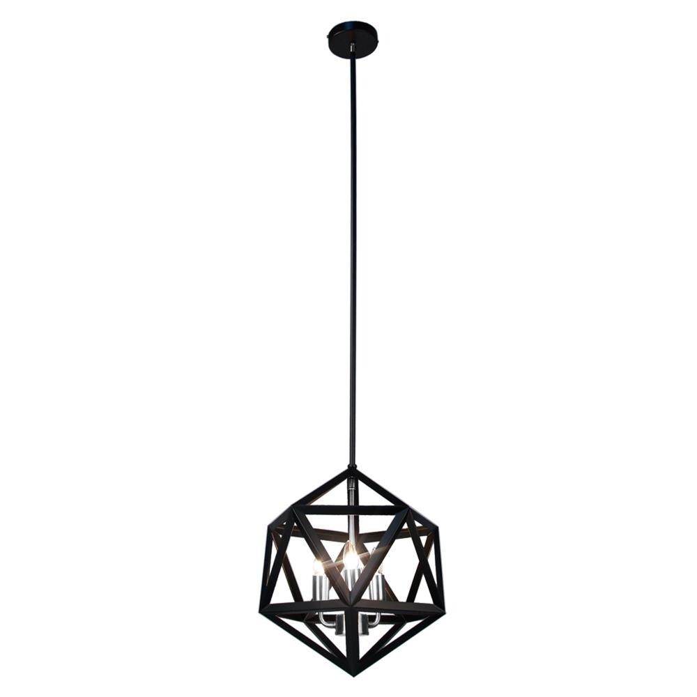 Dainolite ARC-143C-SC Allegro 3-Light Matte Black Modern/Contemporary Damp Rated Chandelier