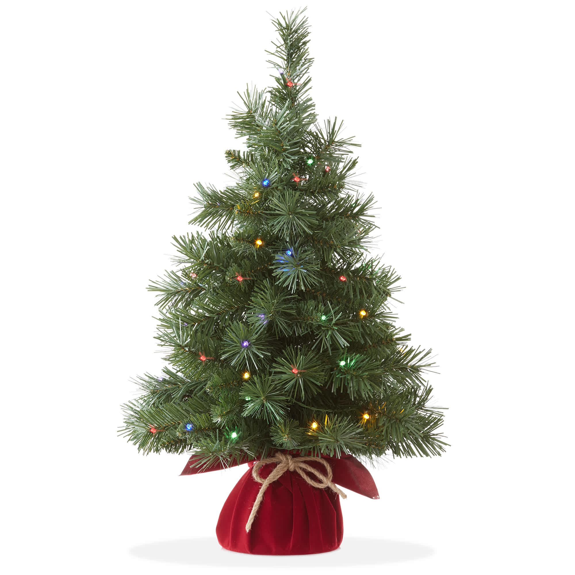 Casafield SZN-TR-612L-MLT 2-ft Pre-Lit Artificial Mini Tabletop Christmas Tree - Green