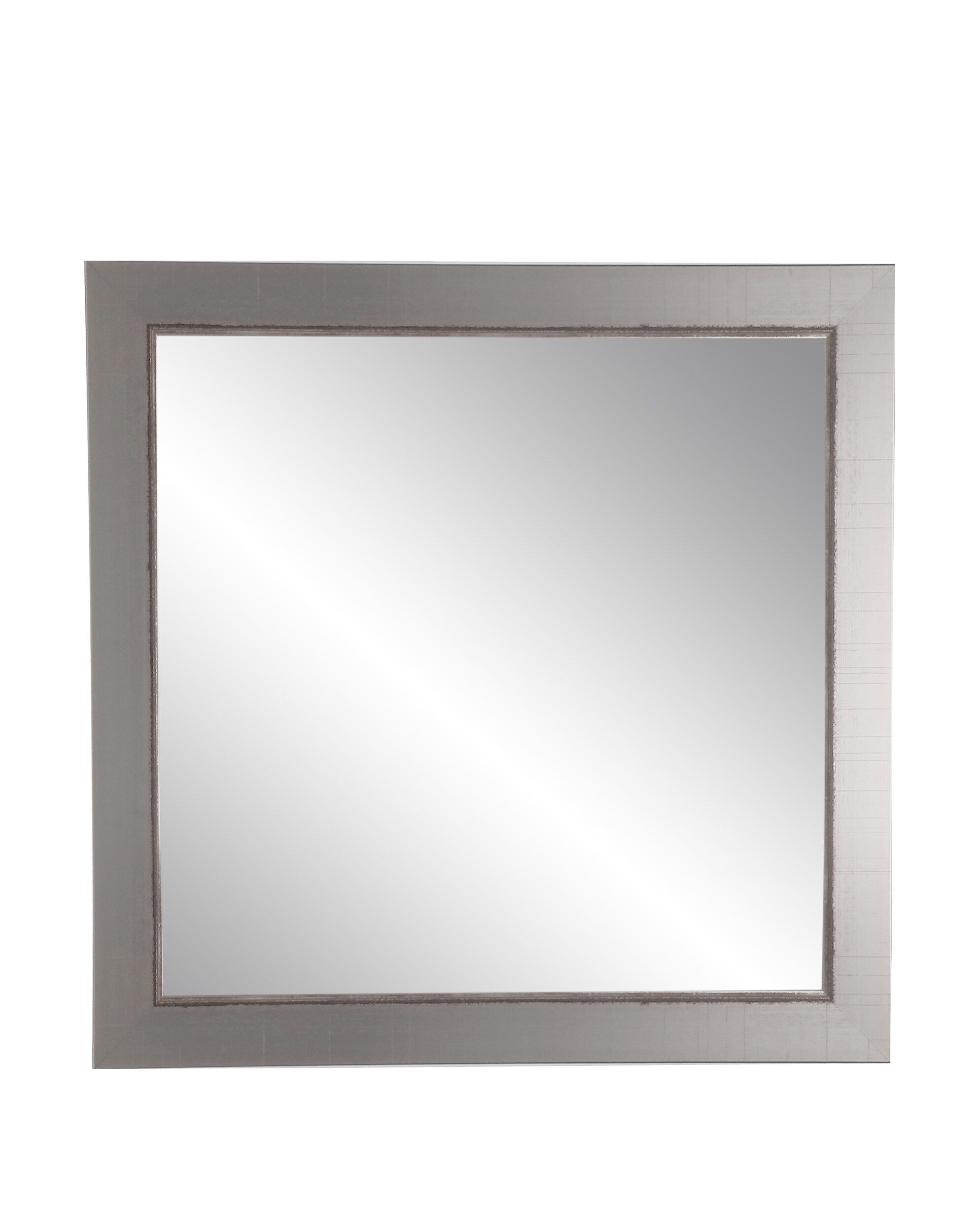 BrandtWorks BM007SQ 32-in W x 32.0-in H Square Silver/Charcoal/Crackle Framed Wall Mirror