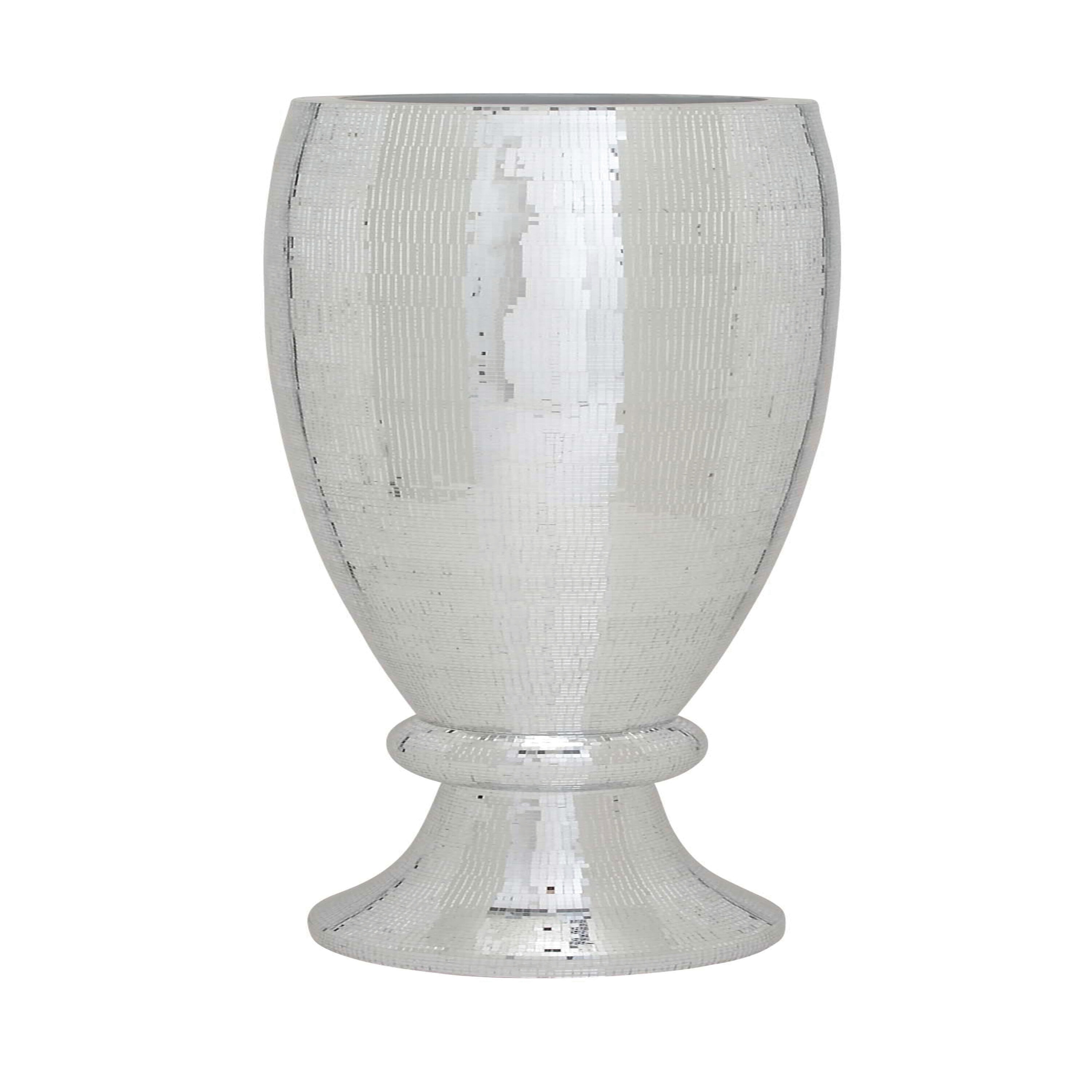 Elegant Silver Ceramic Mosaic Floor Vase 16"x51"