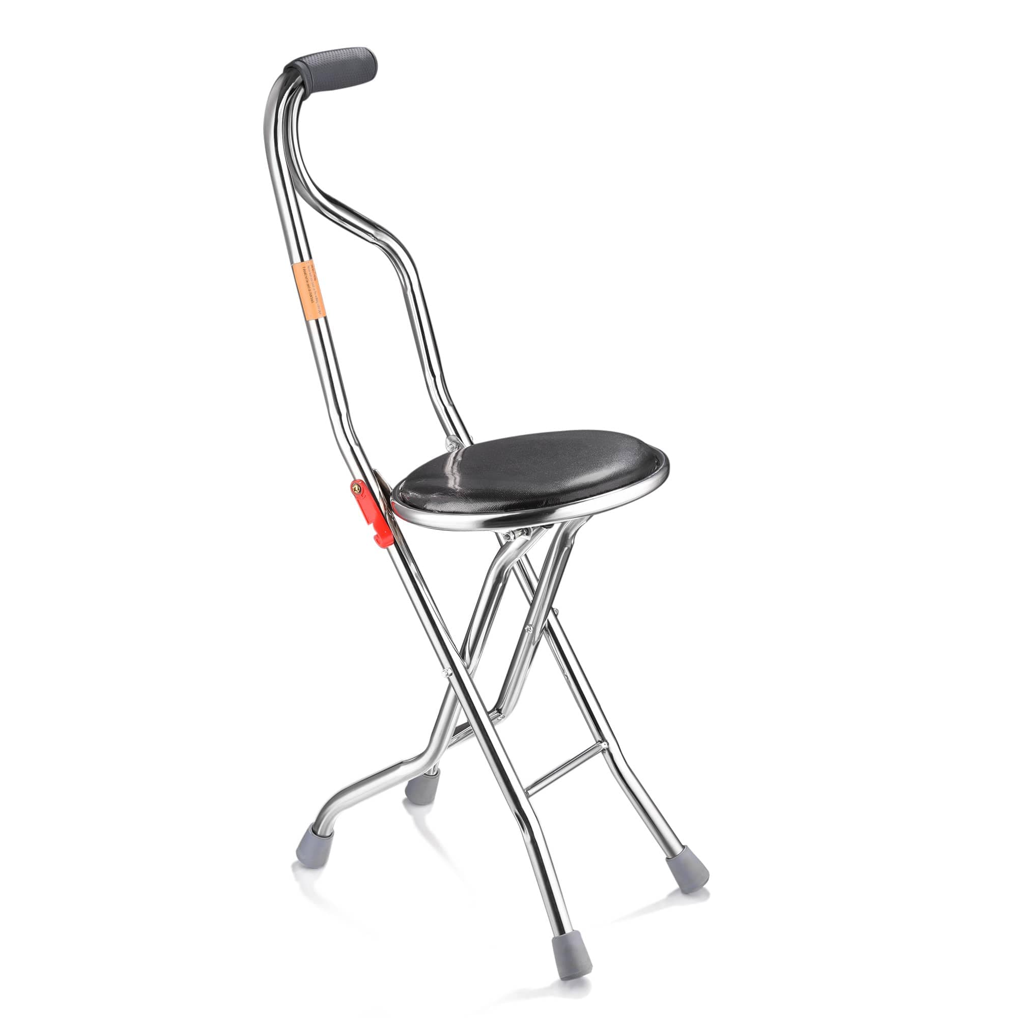 Yescom 38CAN002-4LEG-11-LO Medical Portable Folding Walking Stick with Seat Four Legged Travel Hiking Cane Chair Stool Eldely Care Aid