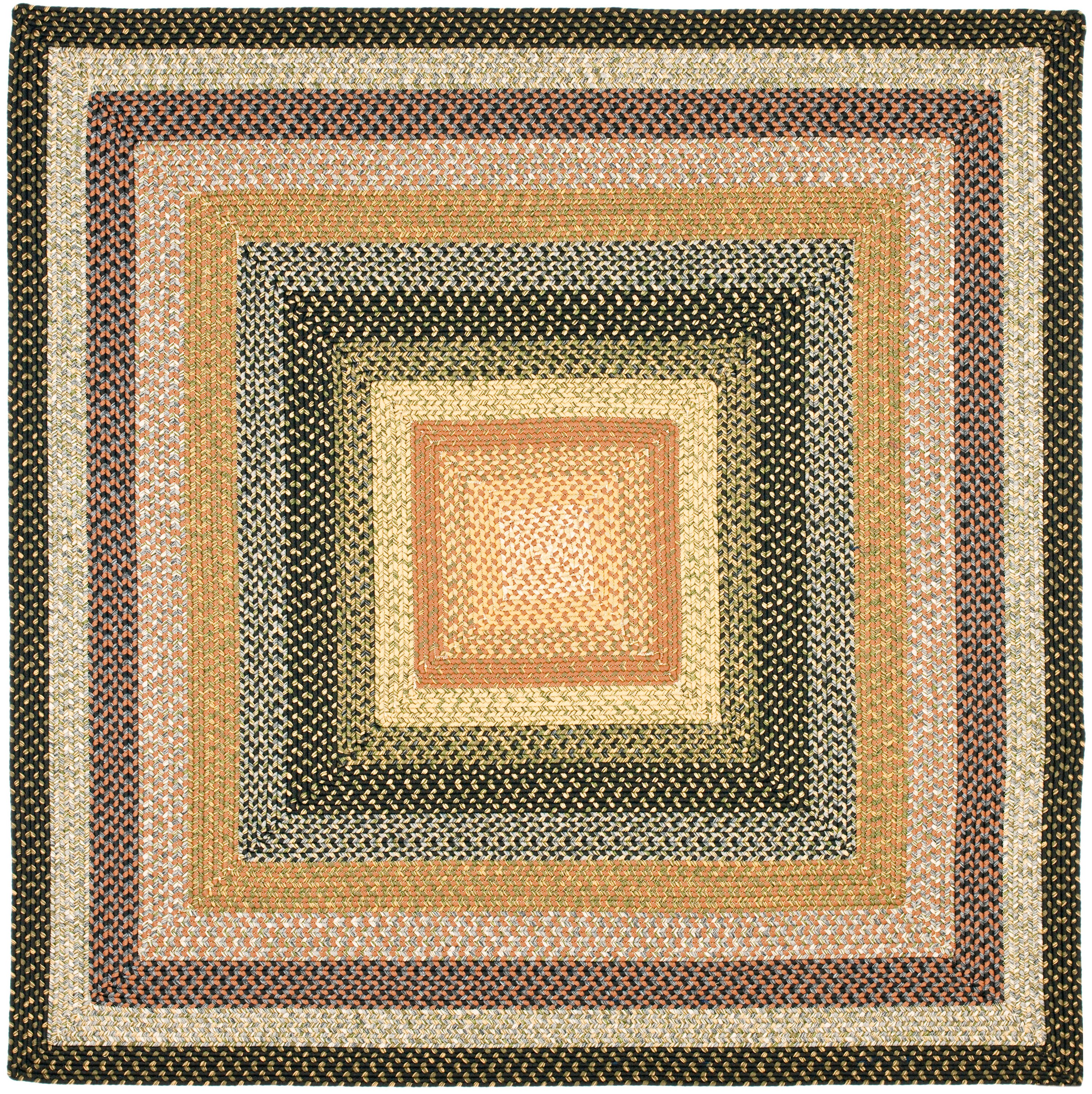 Safavieh 6 x 6 Braided Square Indoor Stripe Farmhouse/Cottage Area