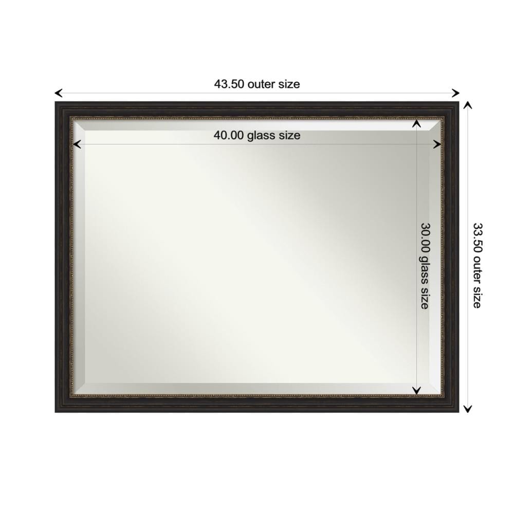 Amanti Art Accent Bronze Frame 43.5-in x 33.5-in Bathroom Vanity Mirror ...