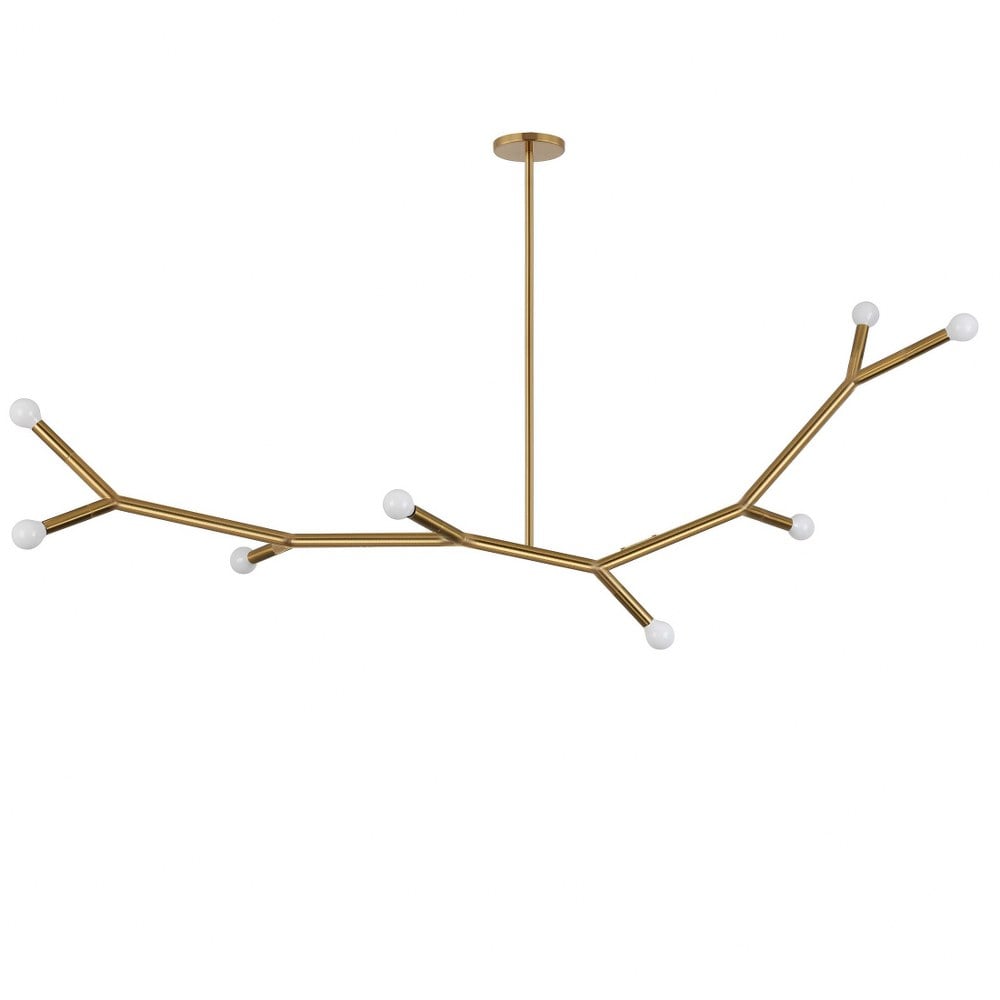Dainolite Morgan 8 -Light Aged Brass Transitional Linear Medium Hanging Pendant Light