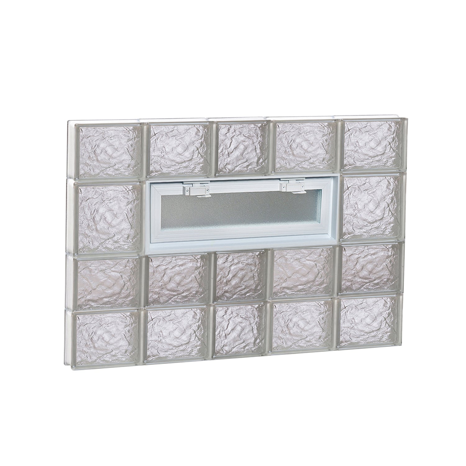 REDI2SET V3826IS Ice Glass 36-3/4-in x 25-in Frameless Replacement Vented Glass Block Window