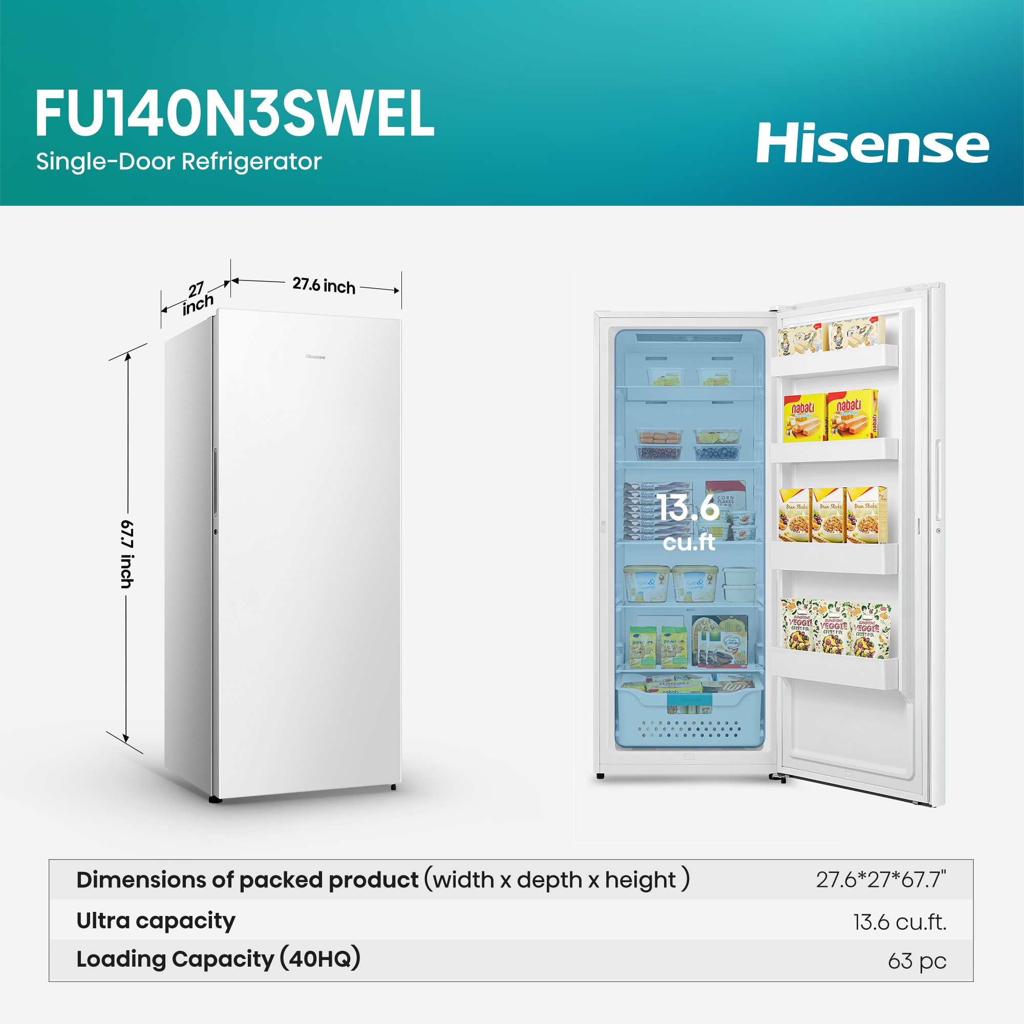 Hisense Convertible 13.6-cu ft Garage Ready Frost-free Upright