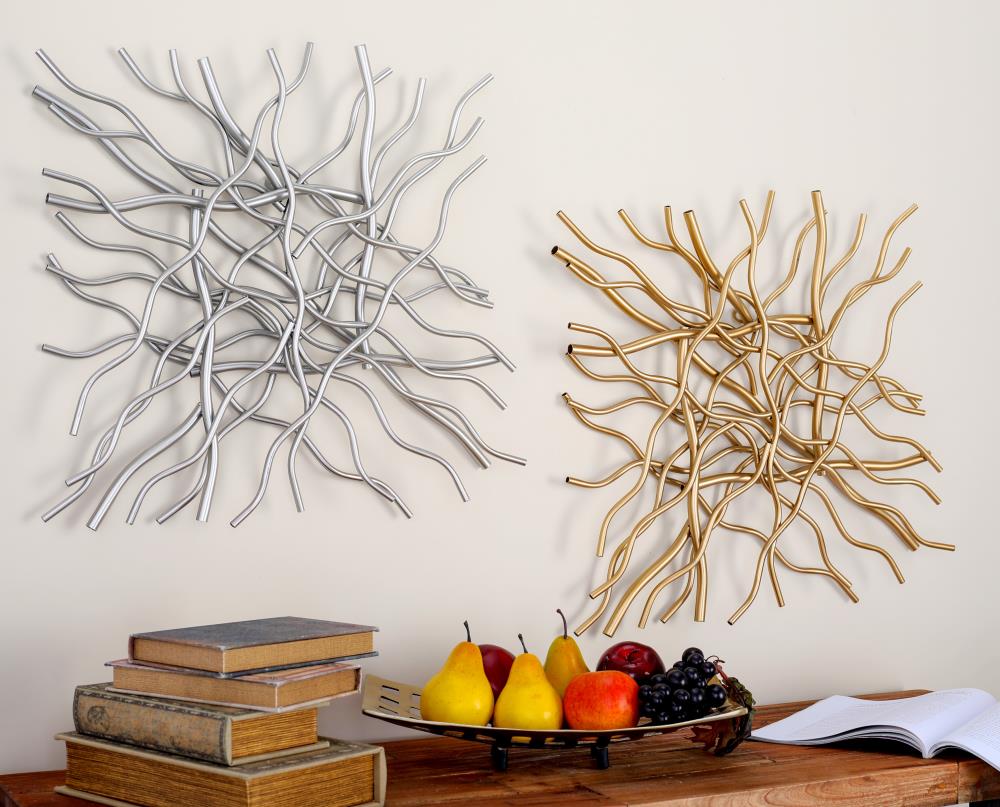 Grayson Lane Contemporary Metal Twigs Wall Decor Set of 2 in the Wall ...