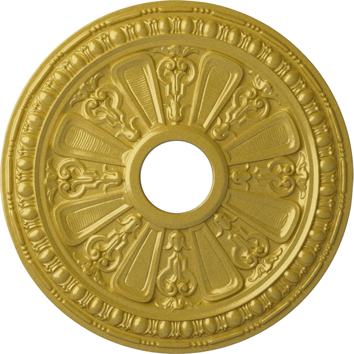 Ekena Millwork CM18RARGS Raymond 18.125-in W x 18.125-in L Painted Rich Gold Polyurethane Whole Ceiling Medallion