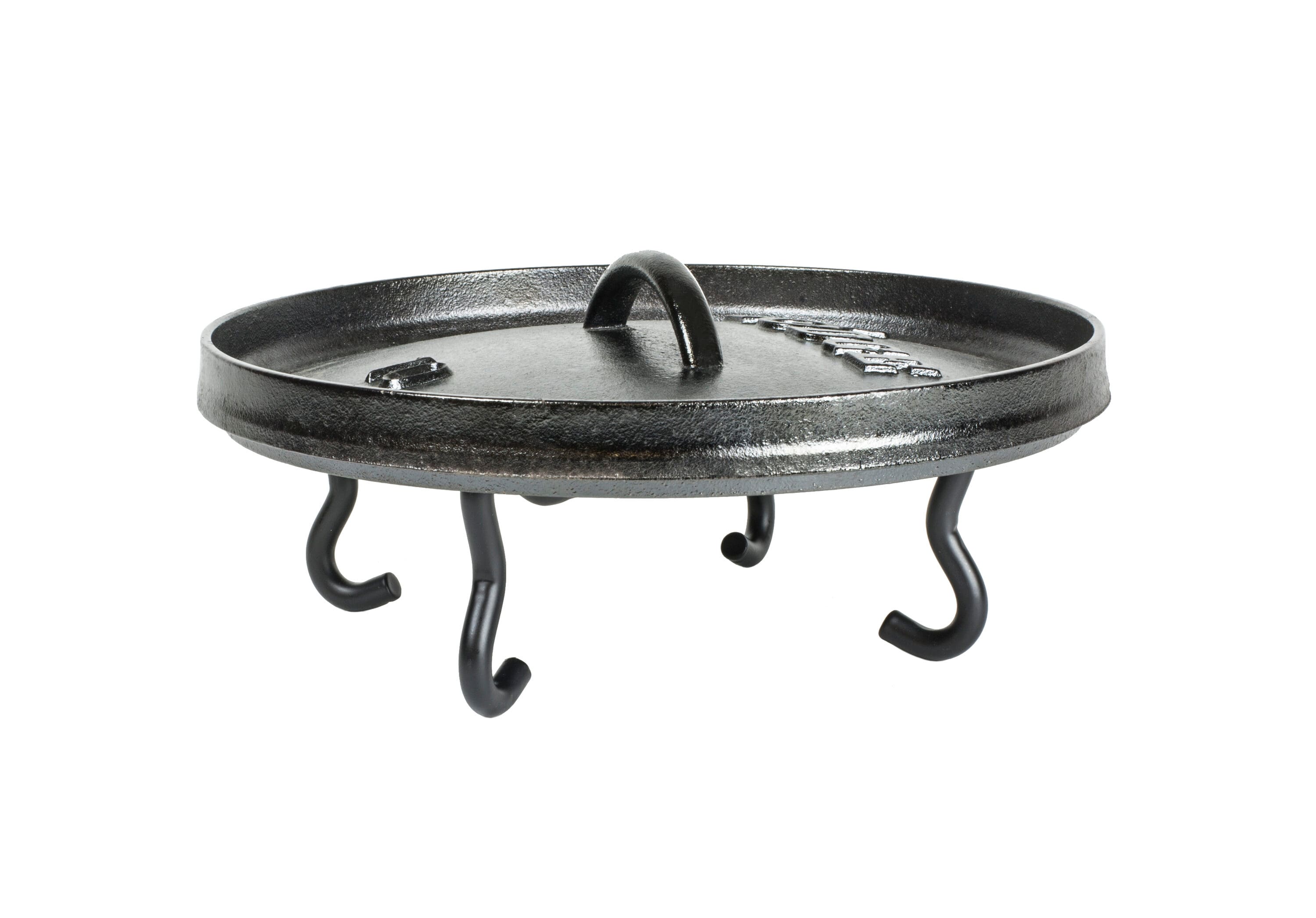Lodge Deep Camp Dutch Oven, 8 Quart & Camp Dutch Oven Lid Lifter. Black 9  MM Bar Stock for Lifting and Carrying Dutch Ovens. (Black Finish)