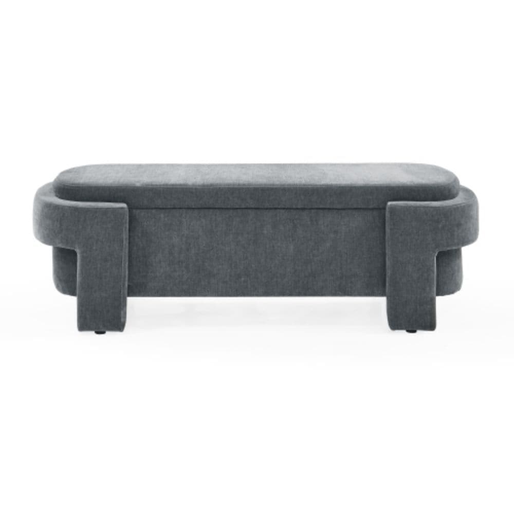 LIVIZA GIS48790041 Modern Grey Oval Ottoman