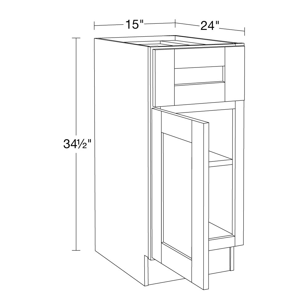 Luxxe Cabinetry B15L-WVW-LW Cabinets-Kitchen - View #2