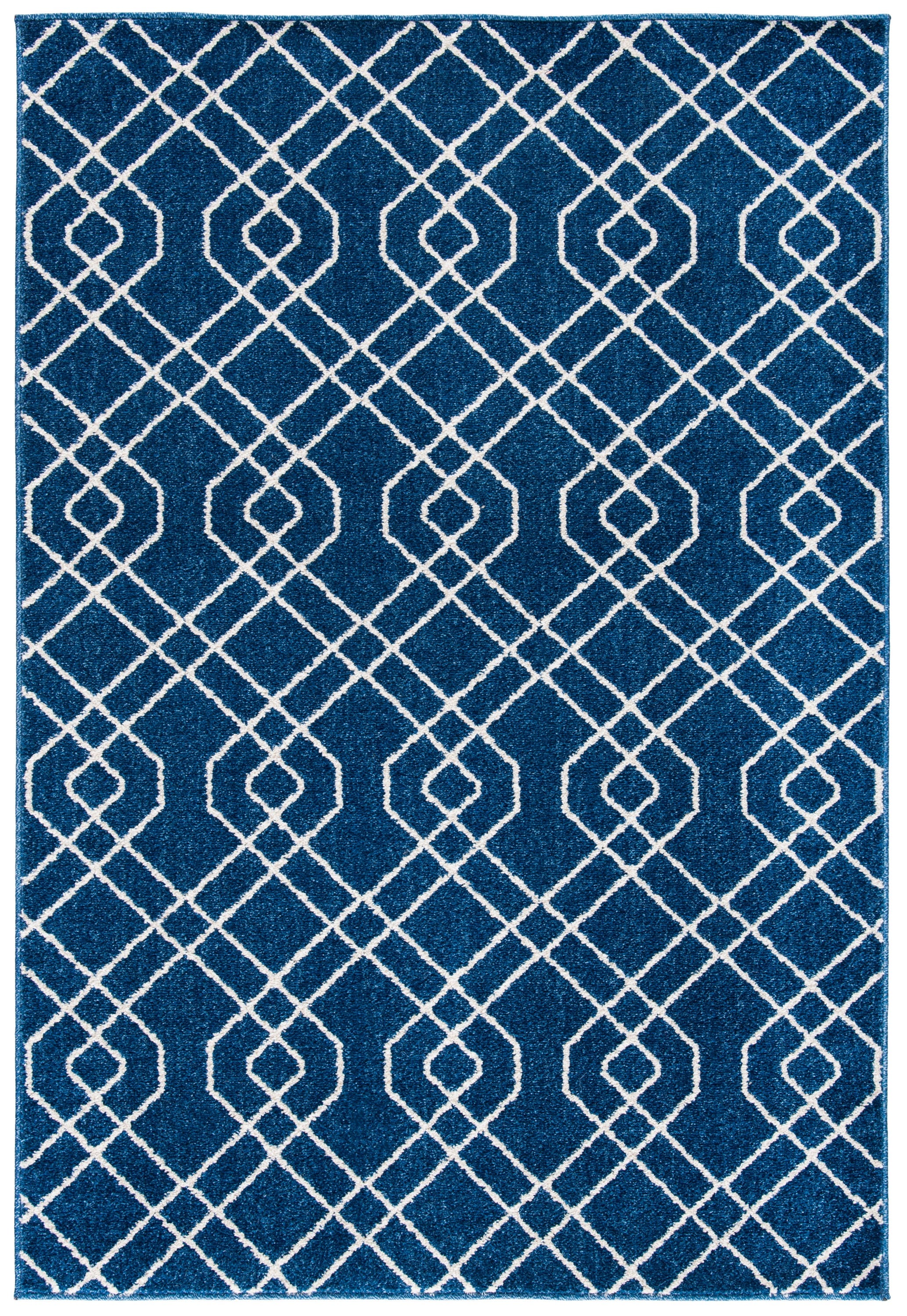 Reversible Ivory Cotton-Synthetic 4' x 6' Easy-Care Rug