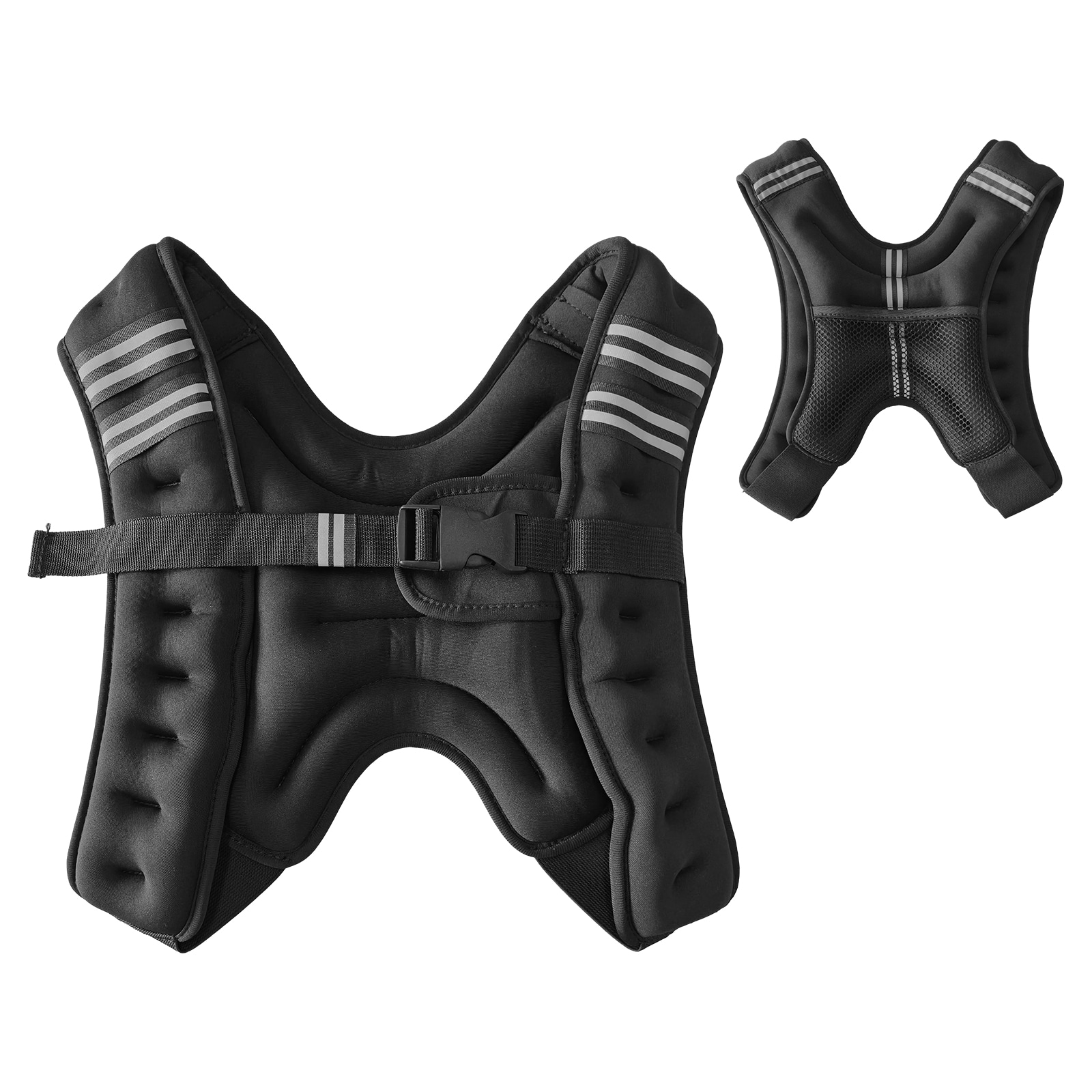 Garvee - 12-lb Weighted Vest with Reflective Stripes for Fitness and Strength Training Adjustable...