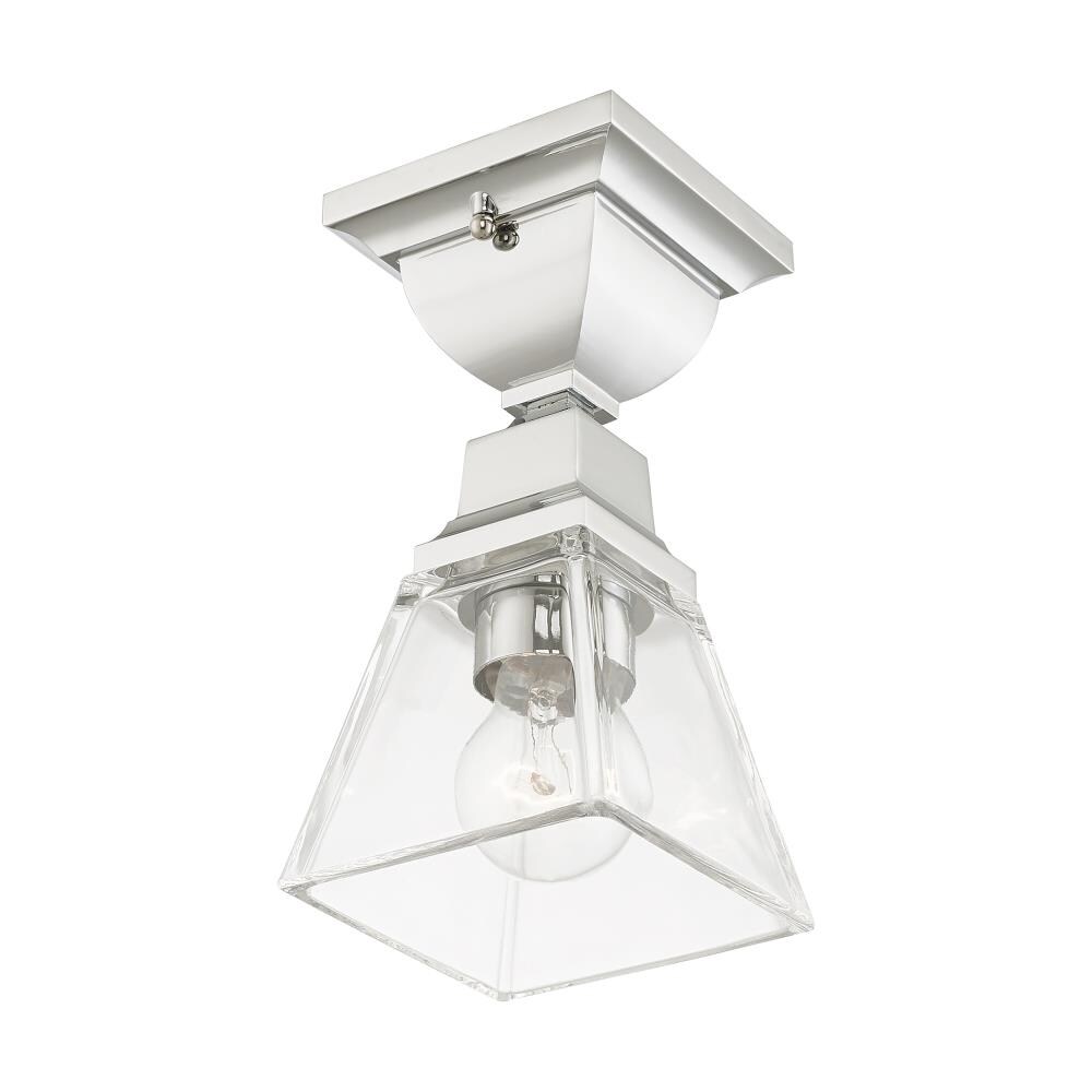 Whitfield Polished Chrome 1-Light LED Flush Mount with Clear Glass
