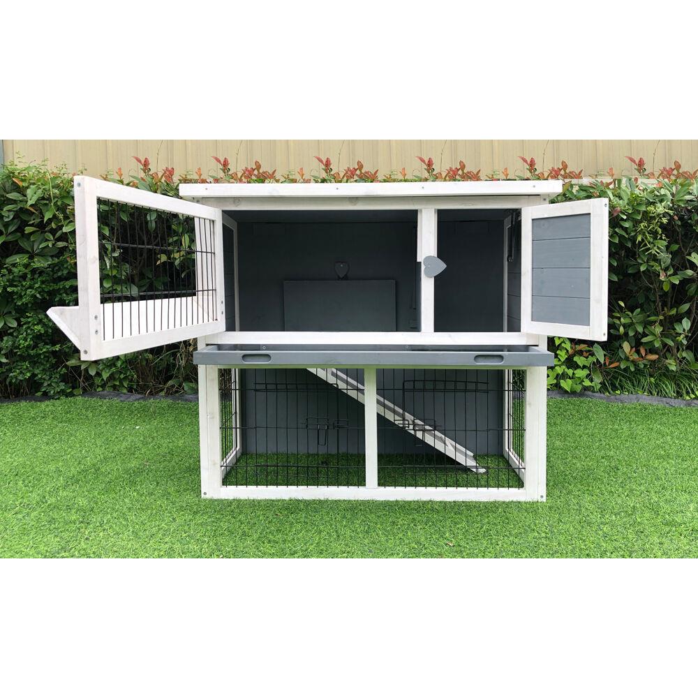 Hanover Grey/White Wood Chicken Coop with Removable Tray, Asphalt ...