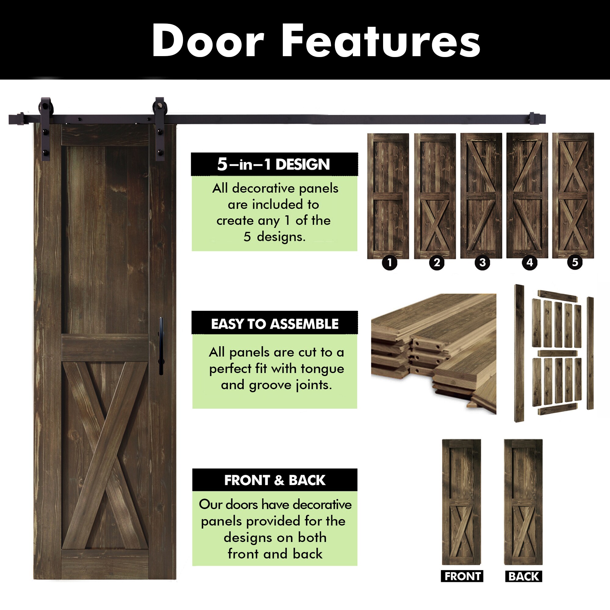 HOMACER YT1TGH066C-3280F-EB Barn-Doors - View #4