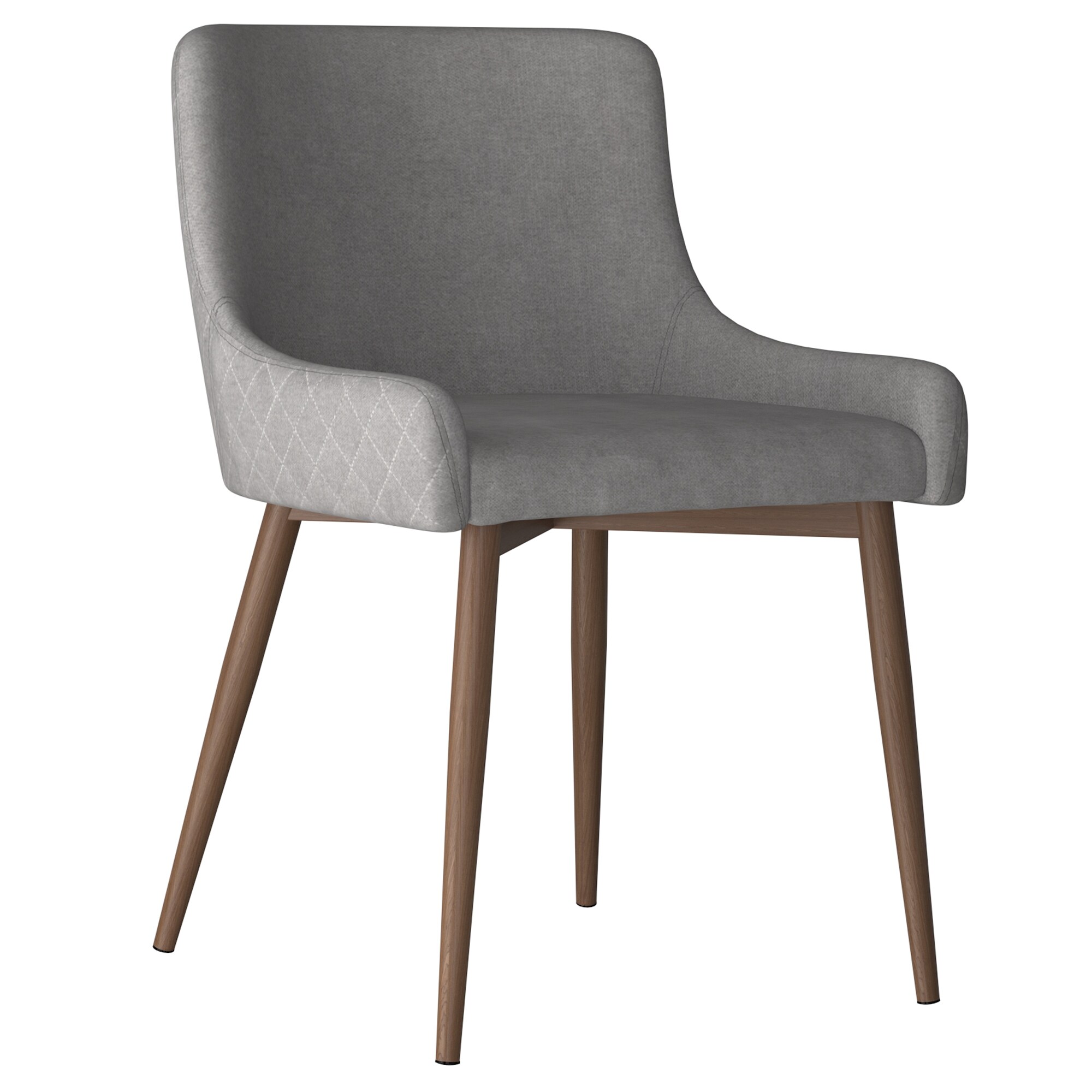 Worldwide Homefurnishings 202-086GY/WAL Set of 2 Contemporary/Modern Polyester/Polyester Blend Upholstered Dining Side Chair (Metal Frame)