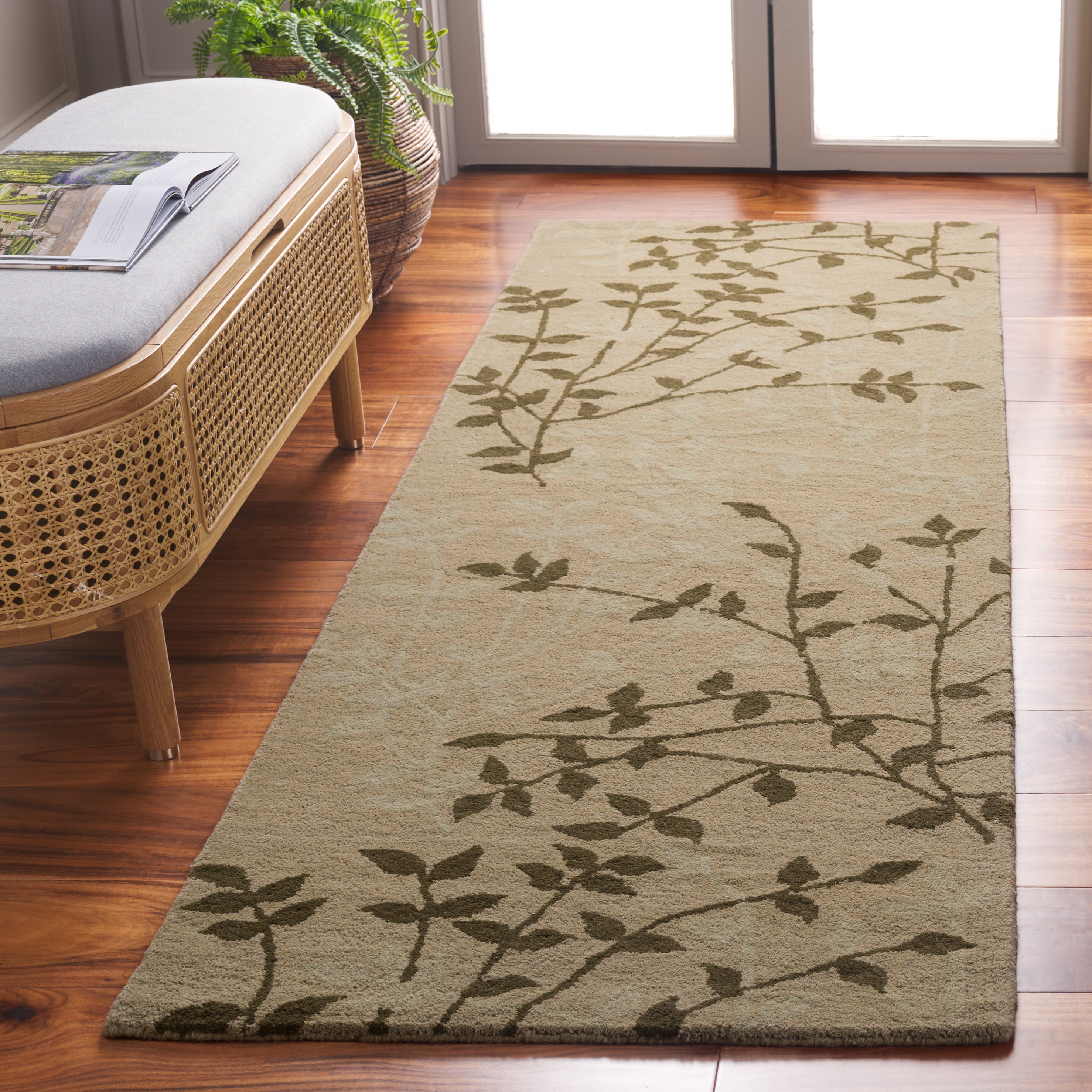  Soh733 Green/Multi Contemporary 2ft-6in x 8ft Runner Rug