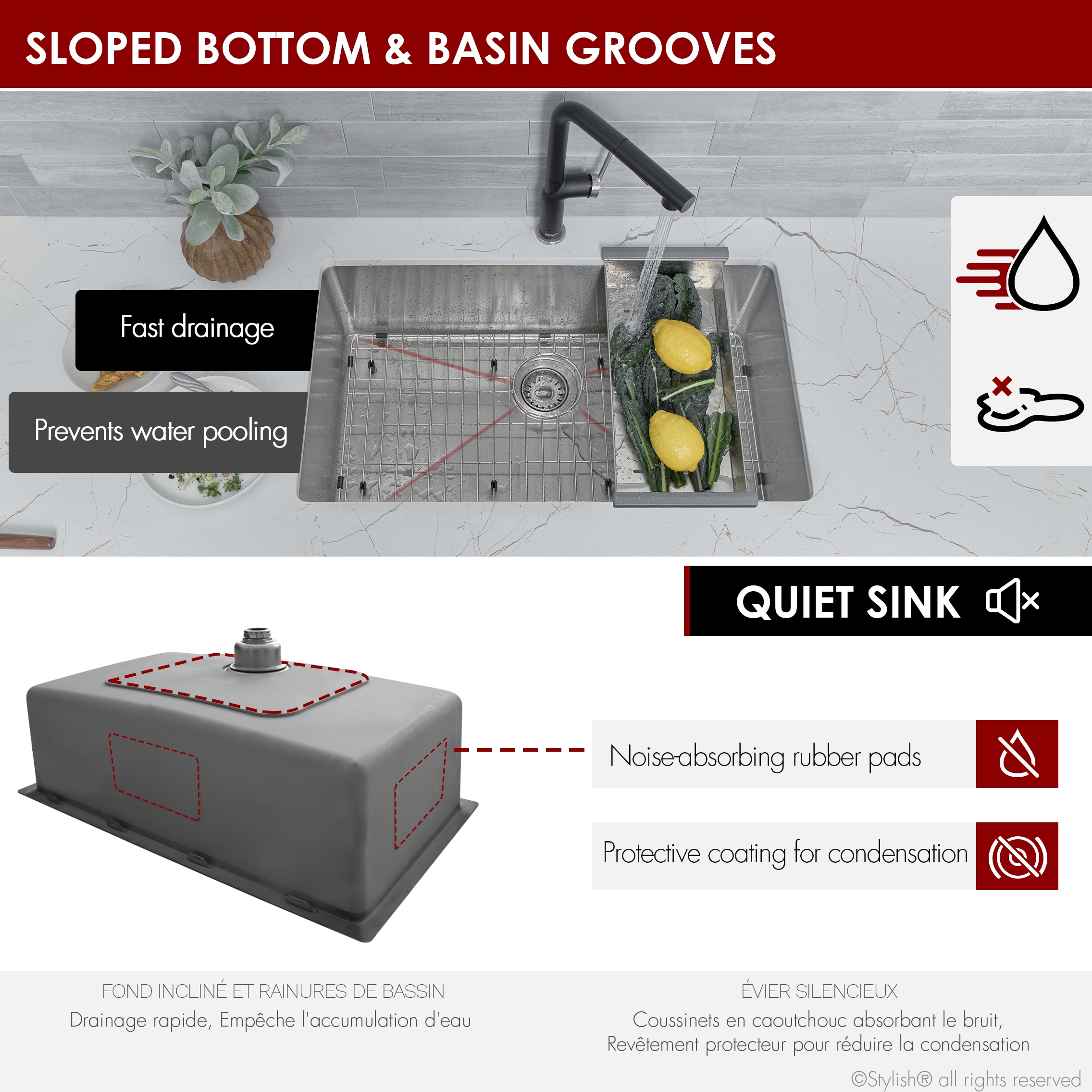 Stylish S-402G1 Kitchen-Sinks - View #8