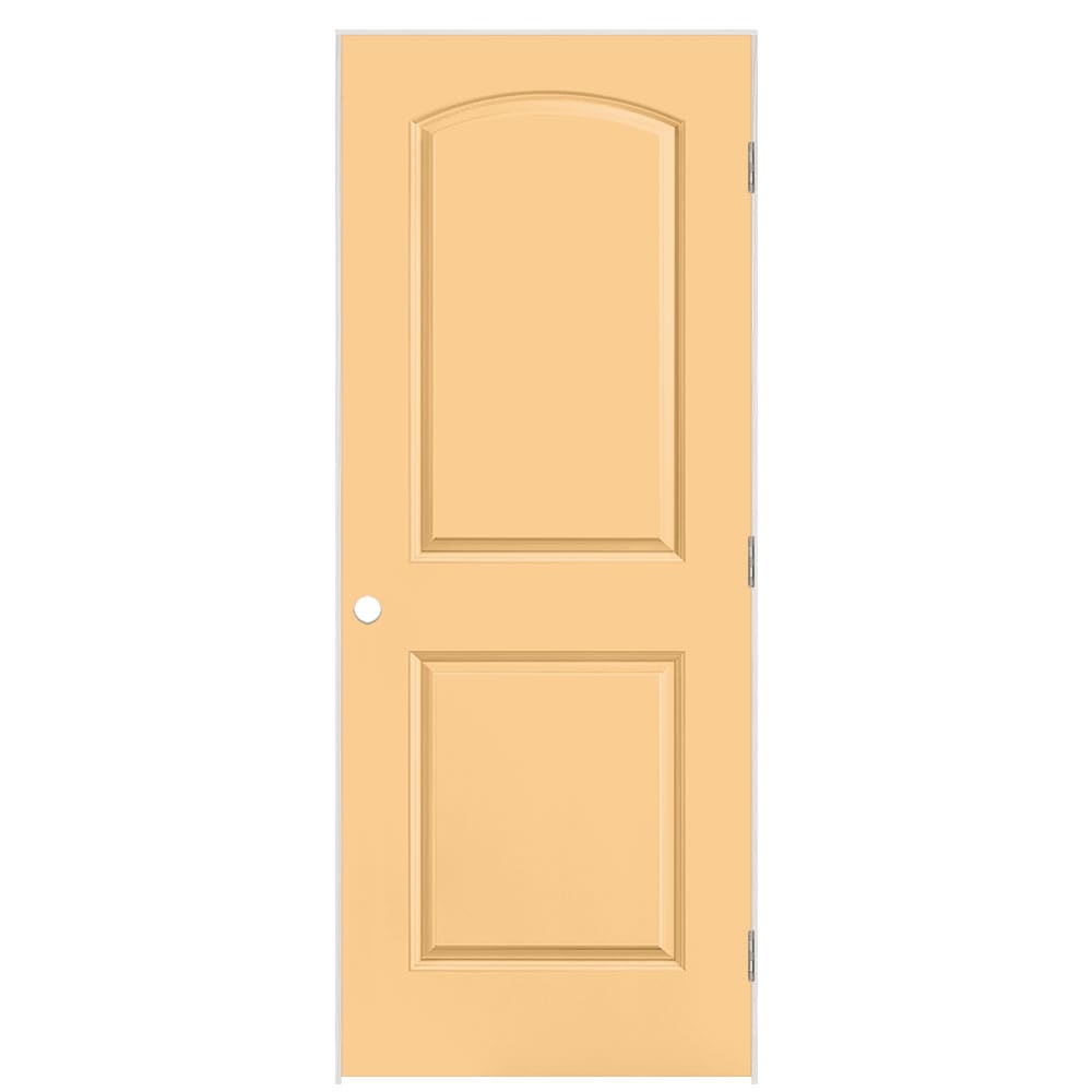 Masonite 1317832 32-in x 80-in Marigold Solid core 2-panel round top Left hand Smooth Prefinished Molded composite Flat Jamb Single Prehung Interior Door