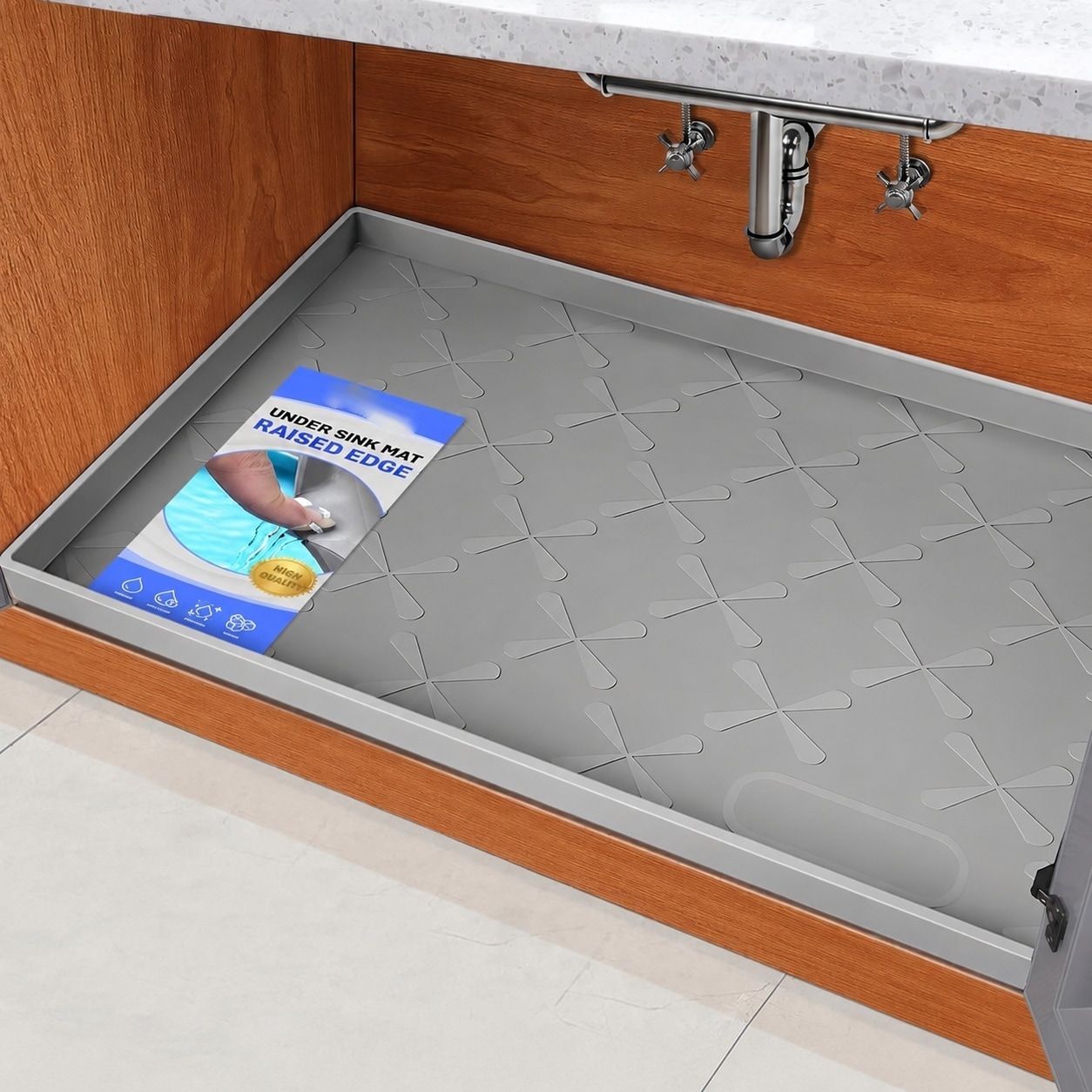 Yichuhaoxi Silicone Under Sink Mat Waterproof Thirty Four by Twenty Two Inches Kitchen Drawer Shelf and Cabinet Liner Sink Protector for #LYI0803Y002