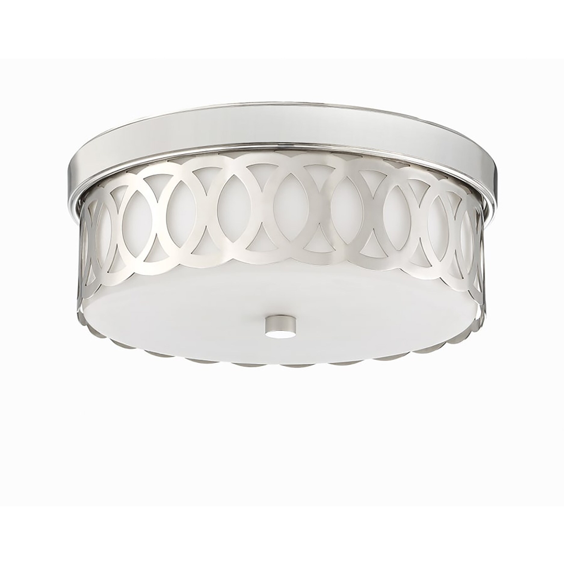 Signature Hardware 440714 Spotswood 1-Light Polished Nickel Flush Mount Light
