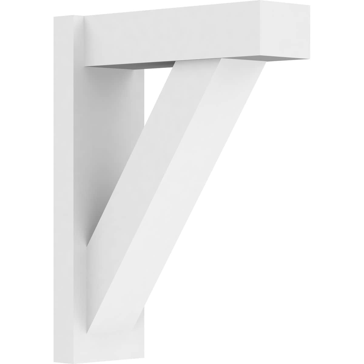 Ekena Millwork OUTP07X18X24TRA05 7-in W X 18-in D X 24-in H Traditional Architectural Grade PVC Outlooker with Block Ends
