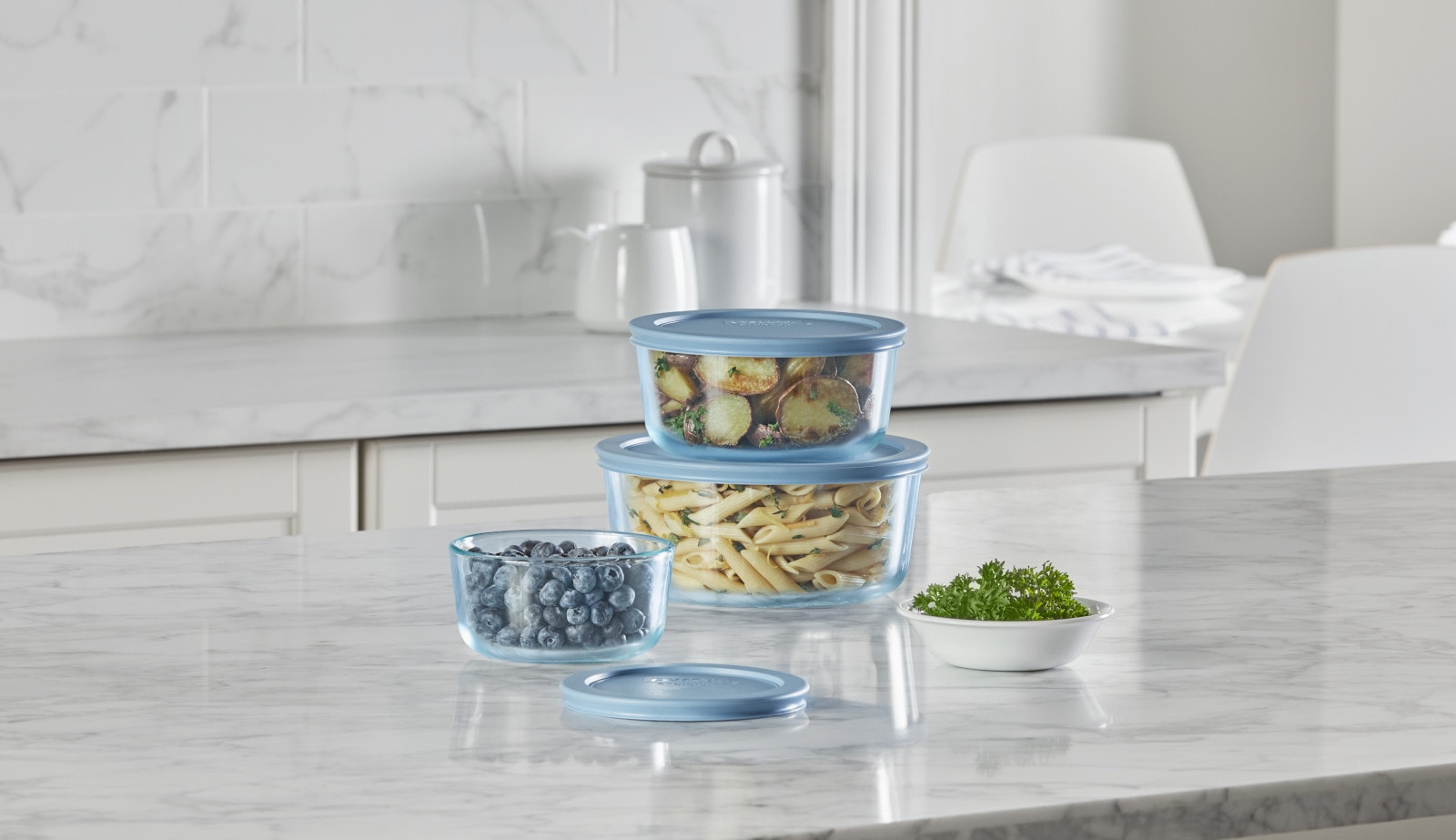 PYREX Multisize Glass Bpa-free Reusable Food Storage Container Set with ...