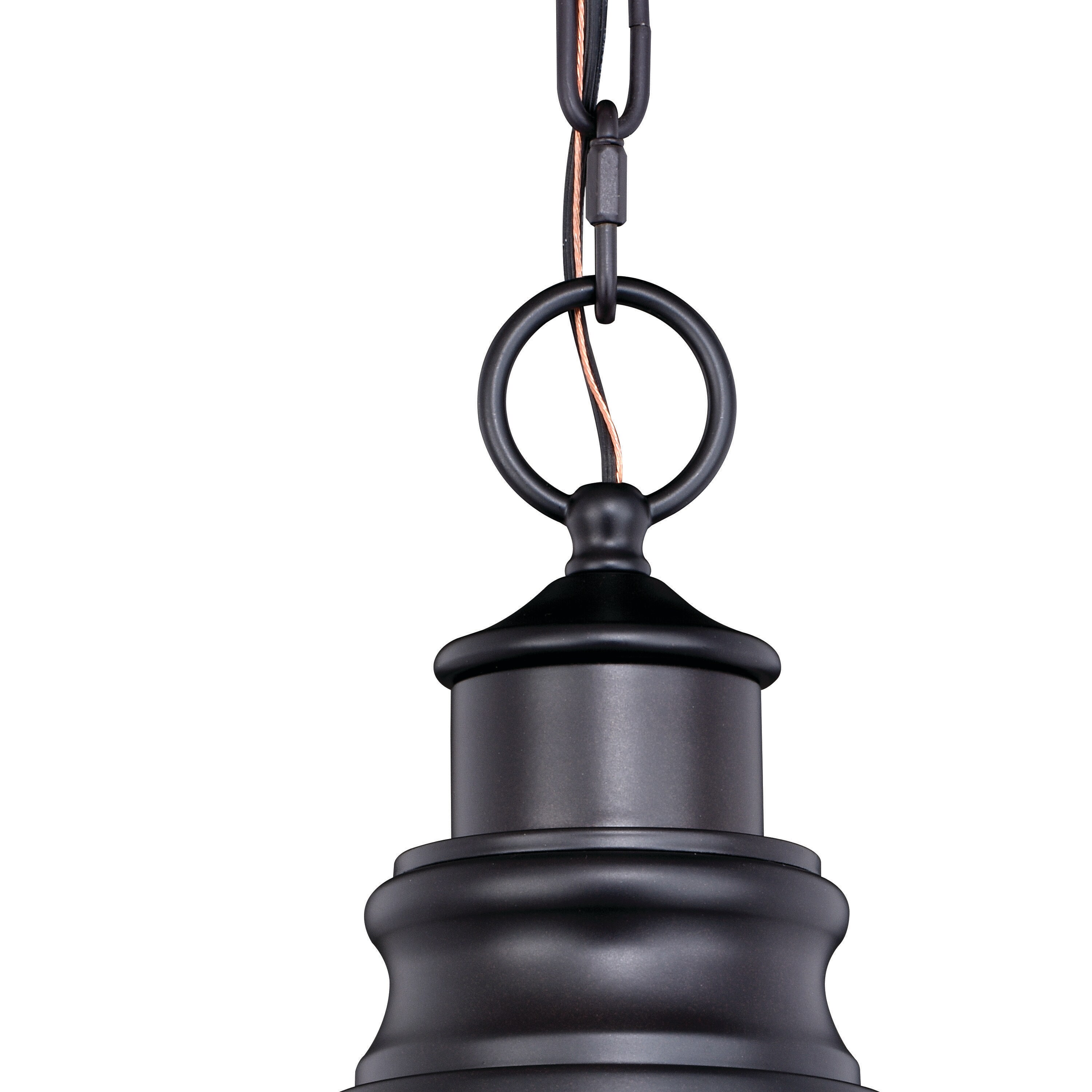 Oil Burnished Bronze Farmhouse Pendant Light with Gold Interior