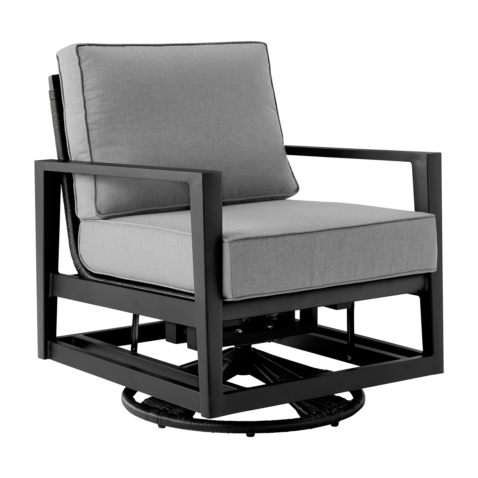 Armen Living LCODCMCHBL Cayman 1 -person Black Aluminum Outdoor Glider