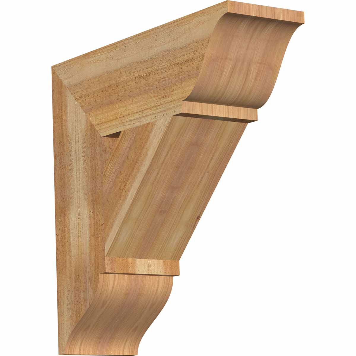 Ekena Millwork BKT06X20X20TRA01RWR Traditional traditional rough sawn 6-in x 20-in x 20-in Western red cedar Brown Wood Standard bracket