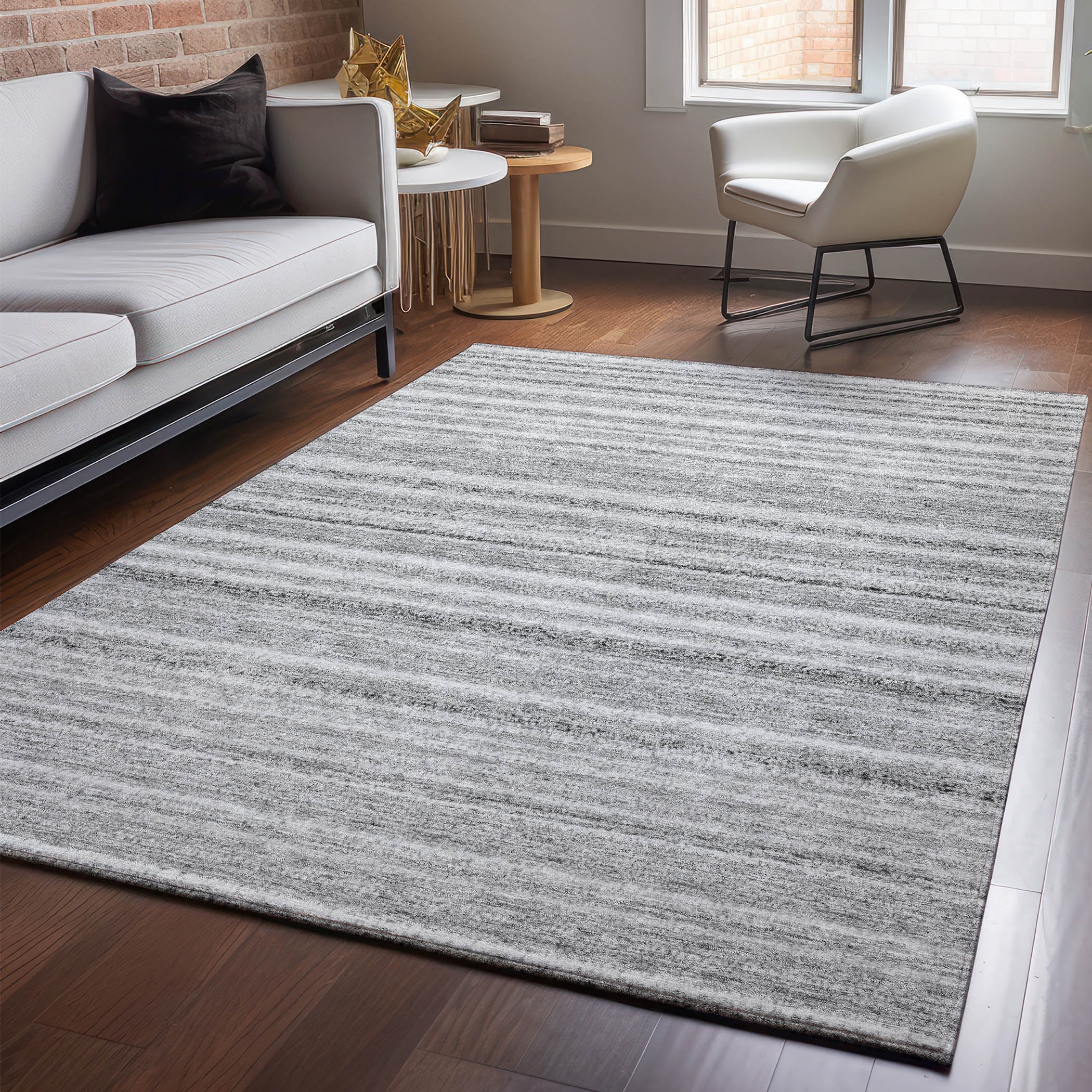 Addison Rugs AMF598GY30X46 Mayfield AMF598GY 2 x 3 (ft) Loomed Polyester Gray Rectangular Indoor Geometric Machine washable Area rug