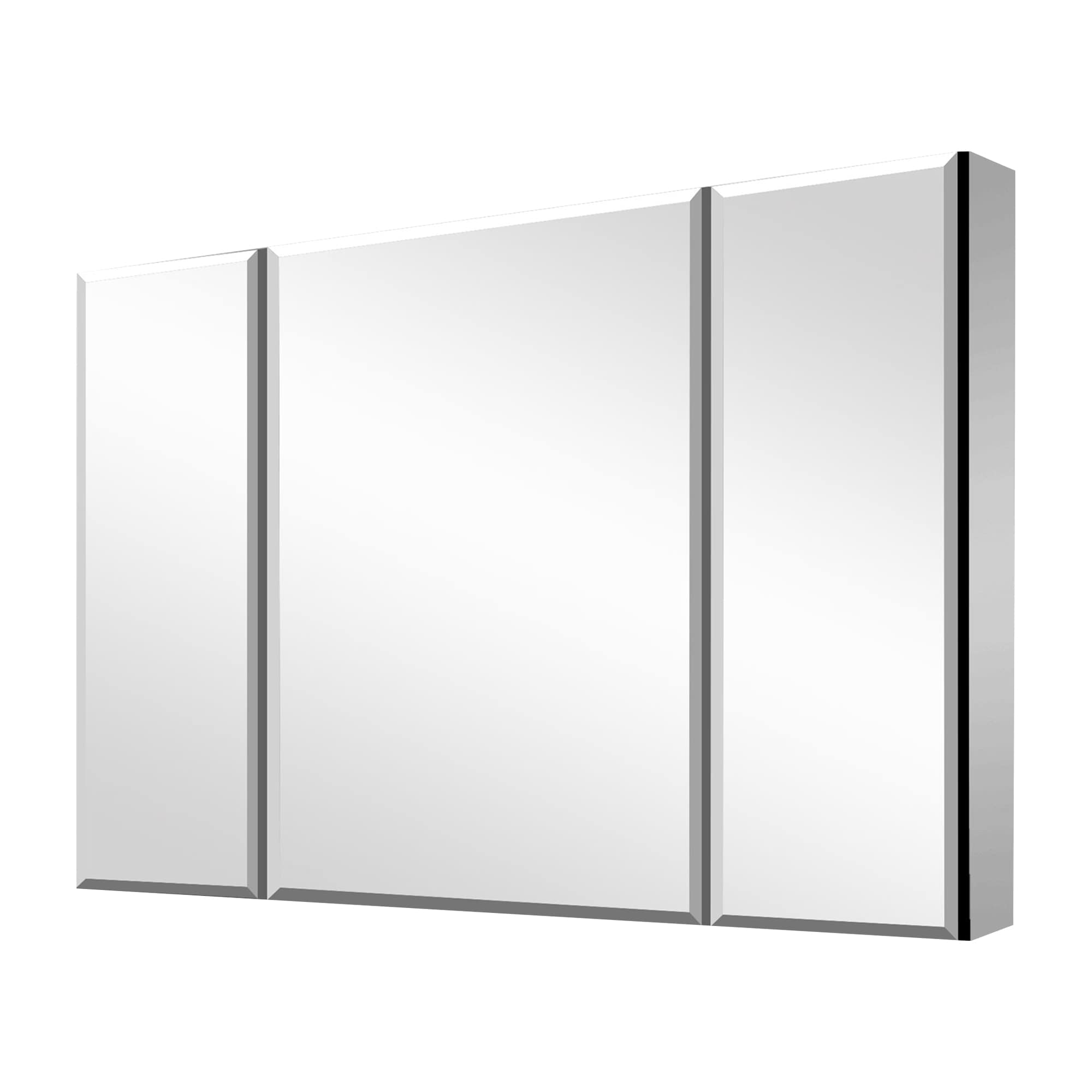 WELLFOR GIJ-MED05-3626SL 36-Inches x 26-Inches Surface/Recessed Mount Aluminium Mirrored Rectangle Soft Close Medicine Cabinet