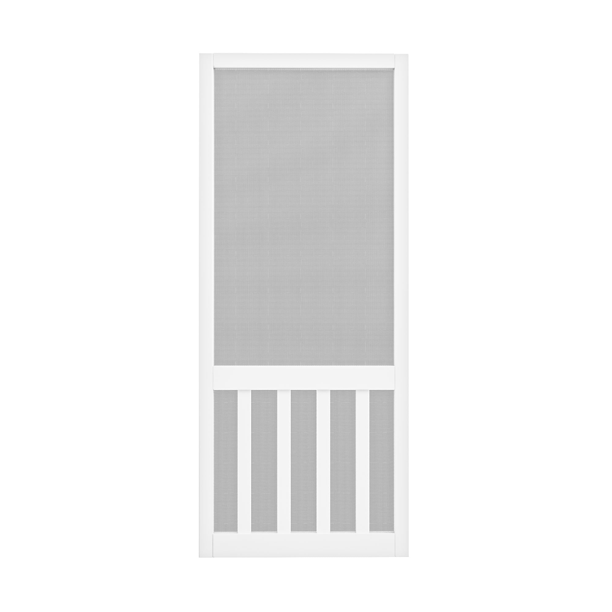JUJUBON EX-SDWT-R-5L-32 screen door 32-in x 80-in White Wood Hinged Single Screen door