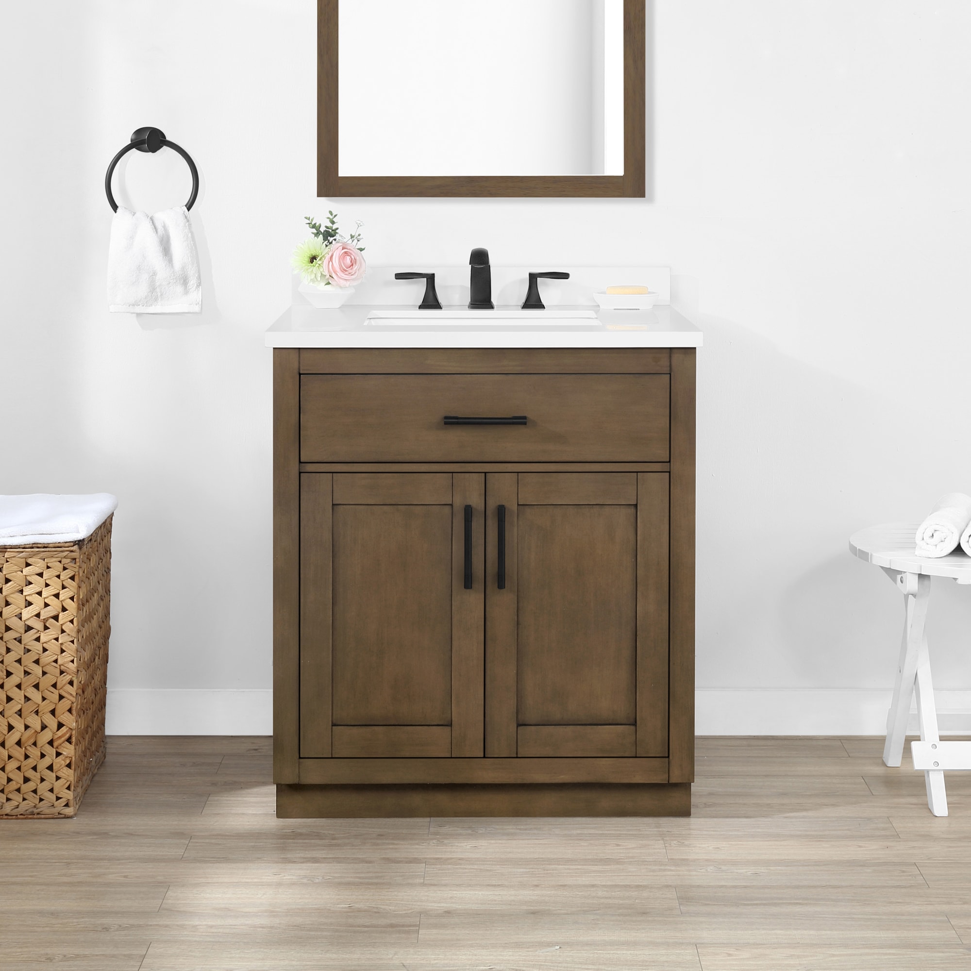 OVE Decors Bailey 30-in Almond Latte Undermount Single Sink Bathroom ...