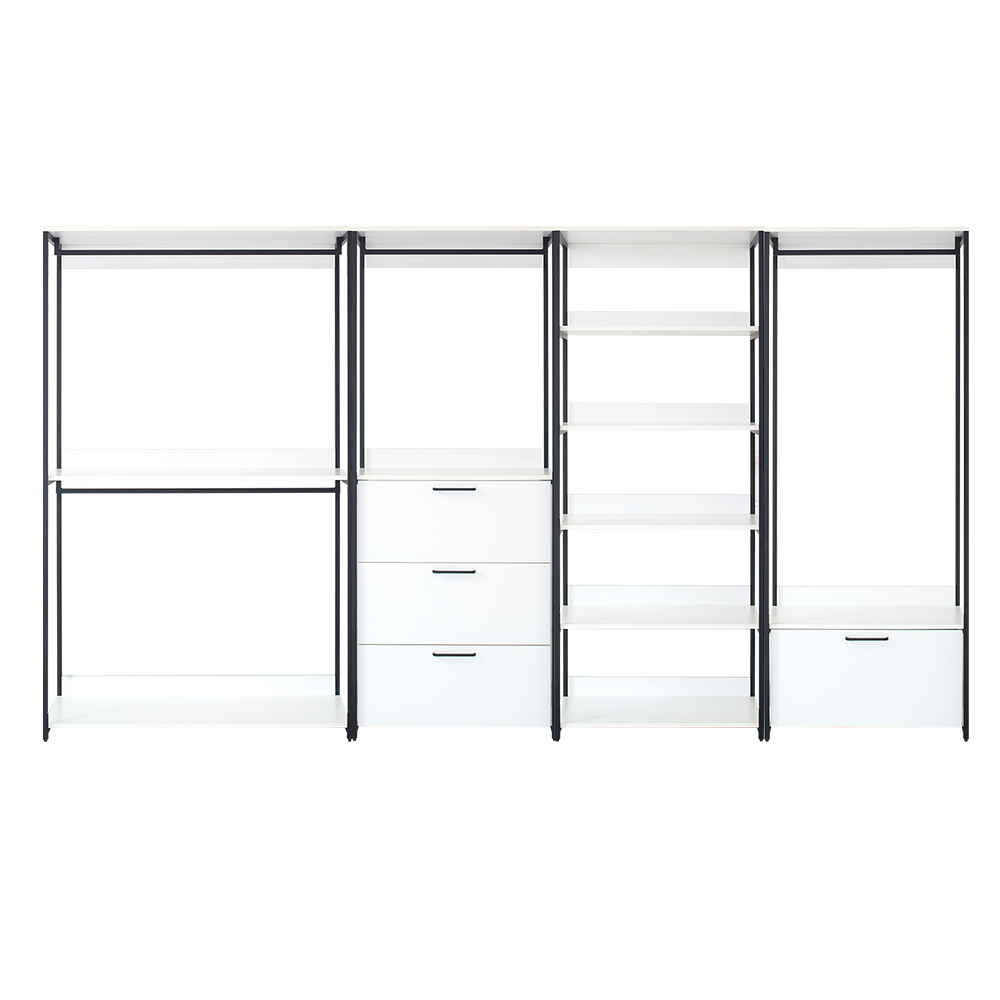 Klair Living Fiona White Freestanding Walk in Wood Closet System with ...