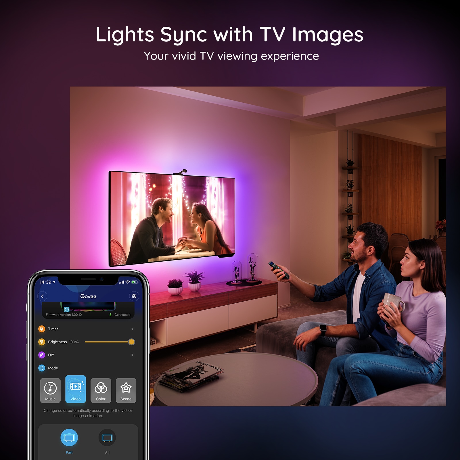 Govee RGBIC TV Strip Lights 12.5ft 141-in Smart Plug-in LED Under