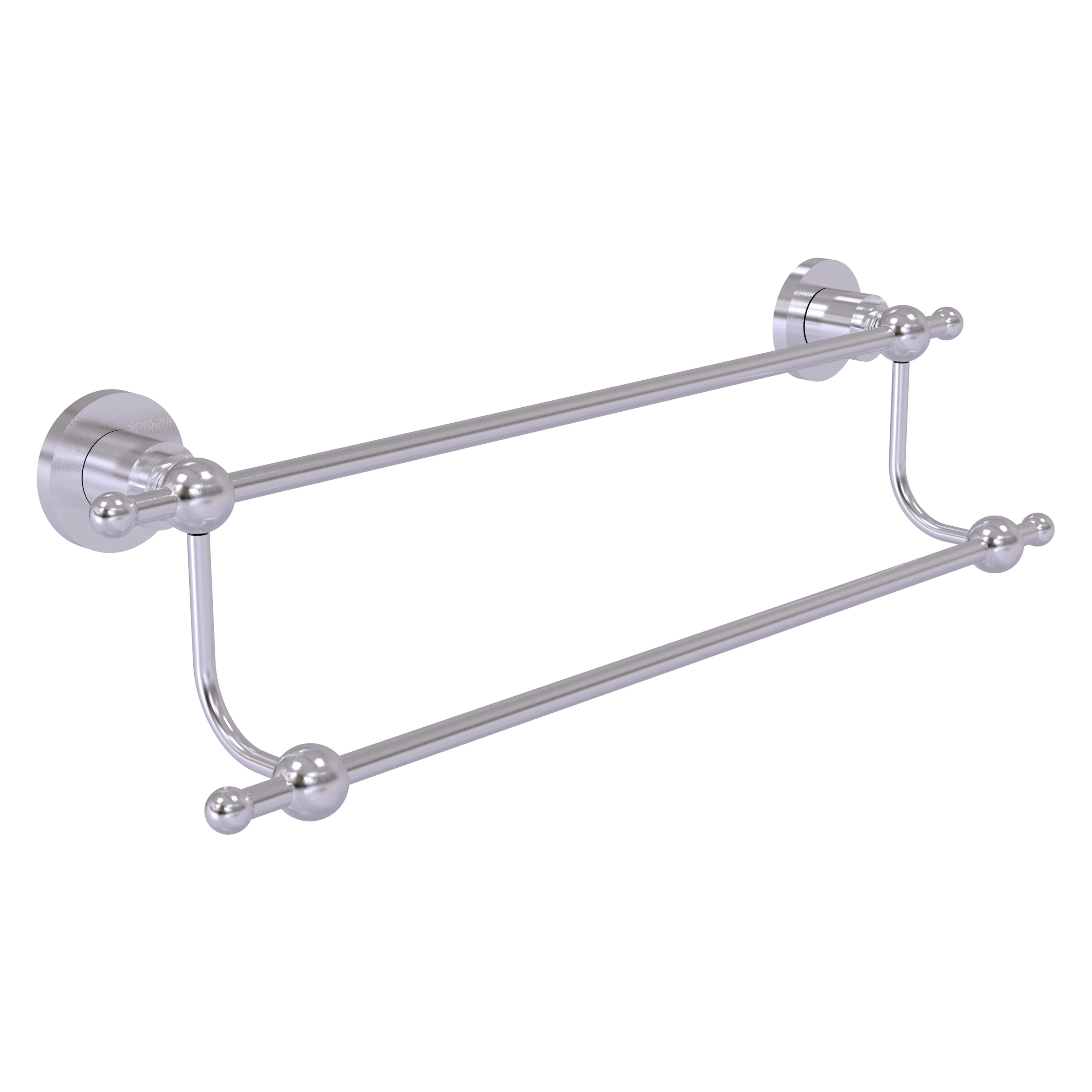 Allied Brass AP-72/18-SCH Astor Place 18-in double Satin Chrome Wall mount Double Towel Bar
